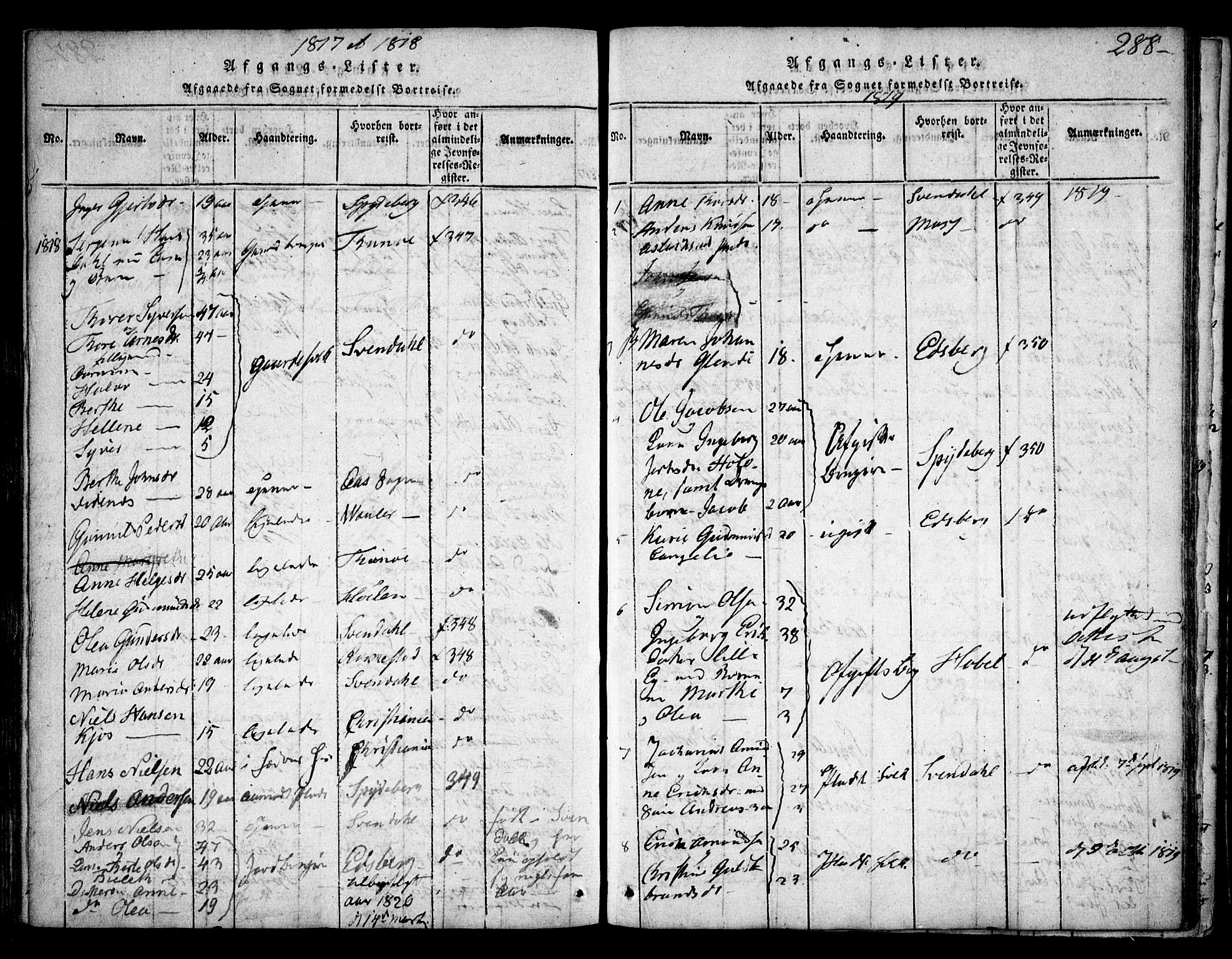 Skiptvet prestekontor Kirkebøker, AV/SAO-A-20009/F/Fa/L0005: Parish register (official) no. 5, 1814-1838, p. 288