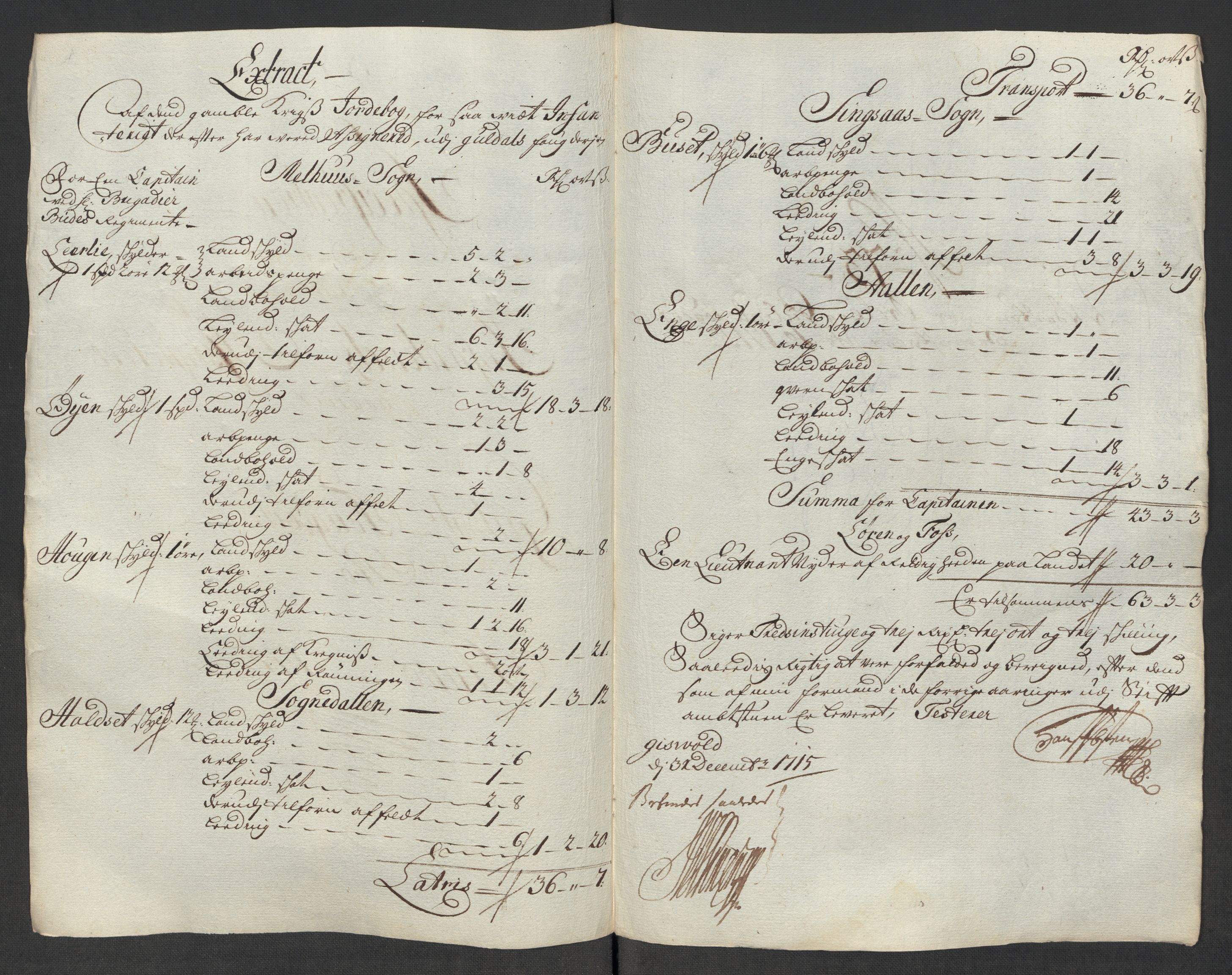 Rentekammeret inntil 1814, Reviderte regnskaper, Fogderegnskap, RA/EA-4092/R60/L3966: Fogderegnskap Orkdal og Gauldal, 1715, p. 498
