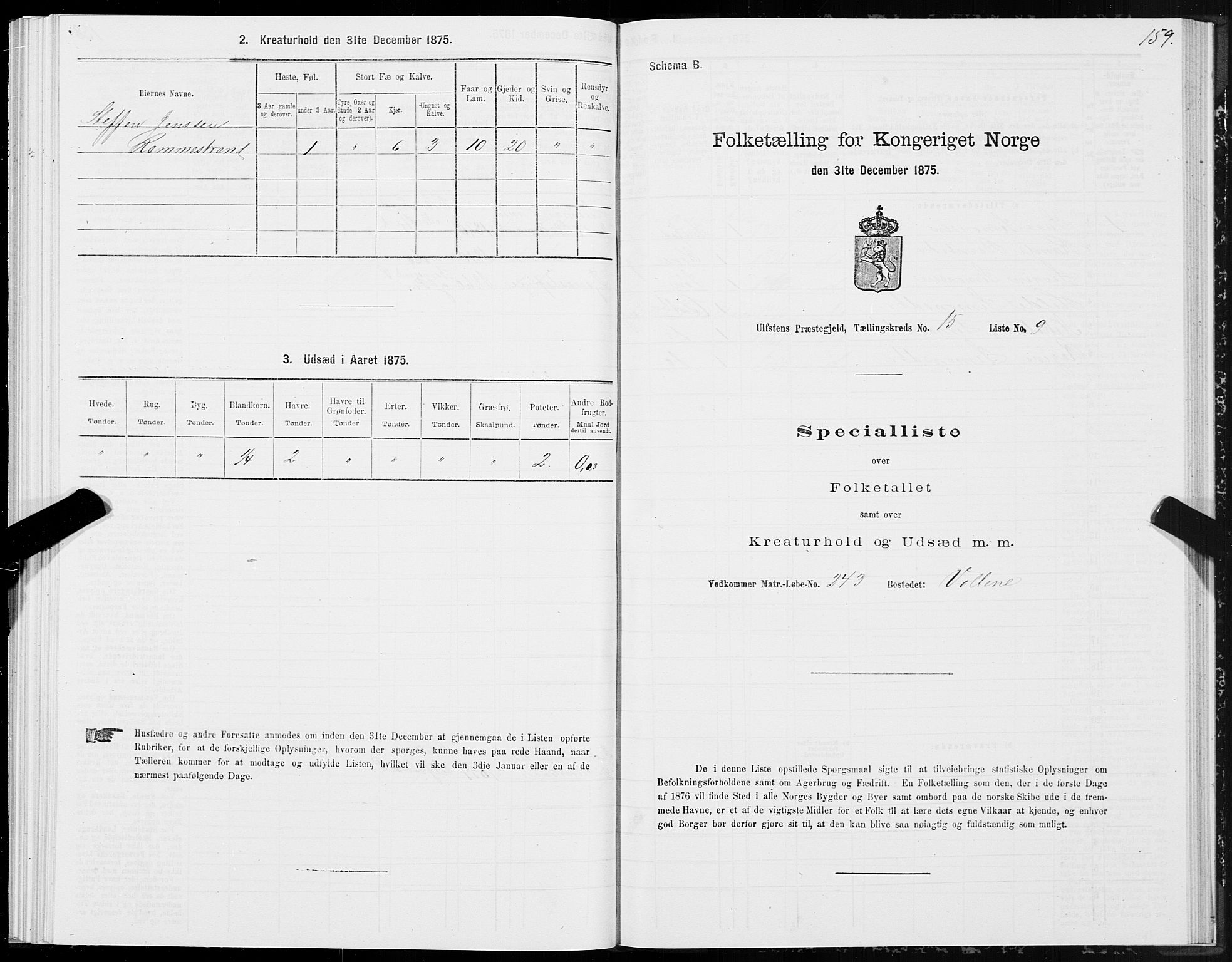 SAT, 1875 census for 1516P Ulstein, 1875, p. 5159