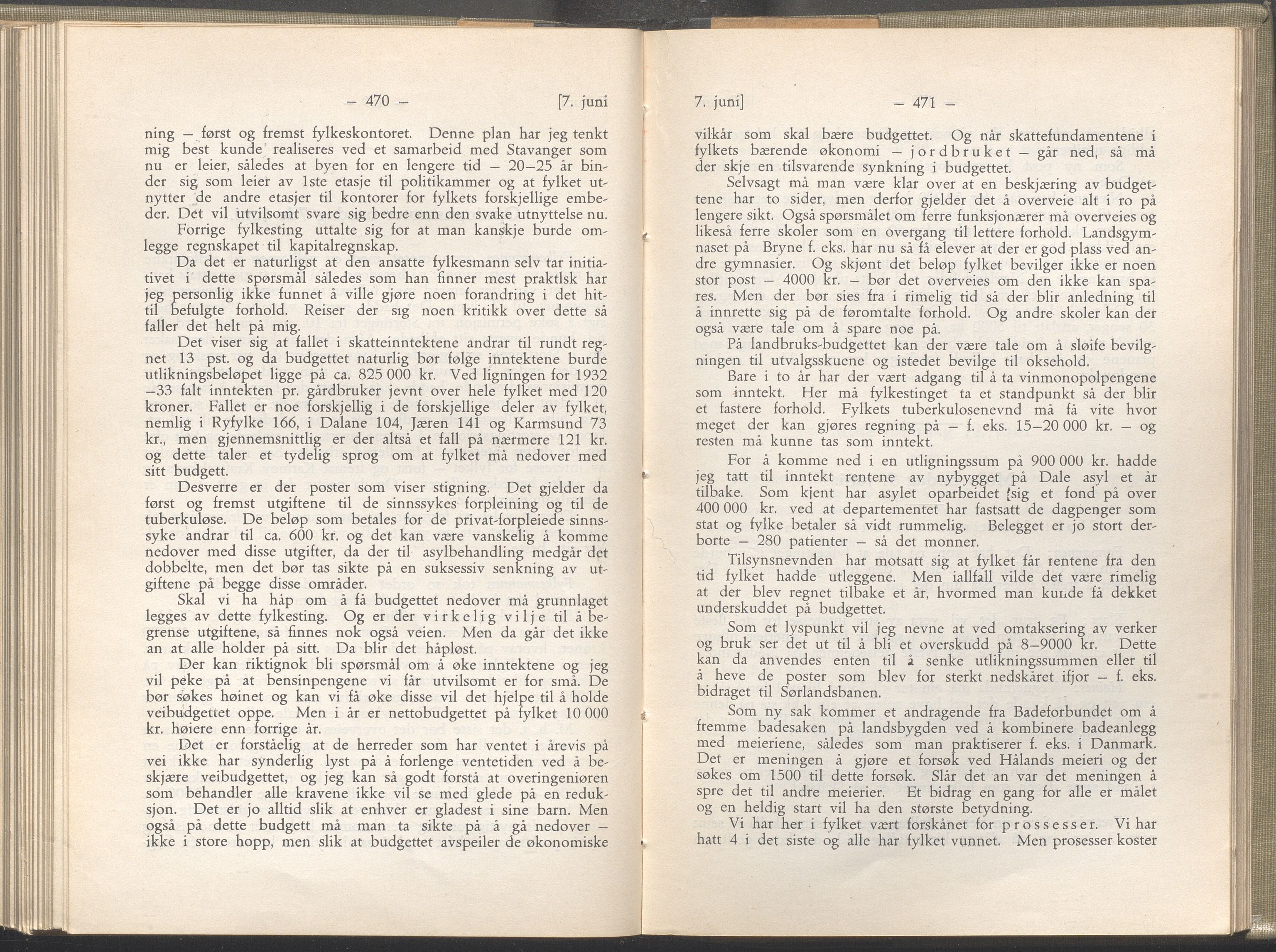 Rogaland fylkeskommune - Fylkesrådmannen , IKAR/A-900/A/Aa/Aaa/L0052: Møtebok , 1933, p. 470-471