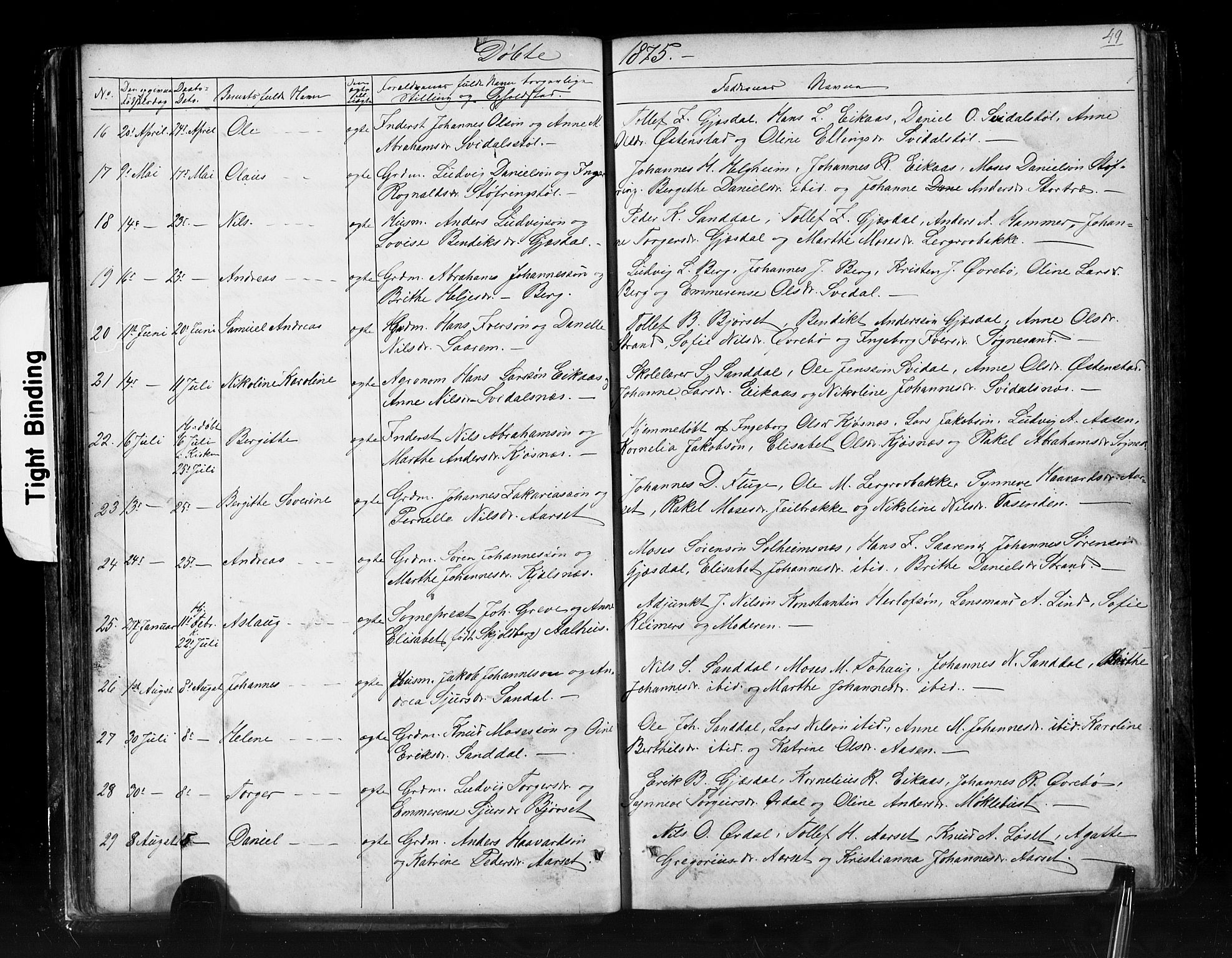 Jølster sokneprestembete, AV/SAB-A-80701/H/Hab/Haba/L0001: Parish register (copy) no. A 1, 1853-1894, p. 49