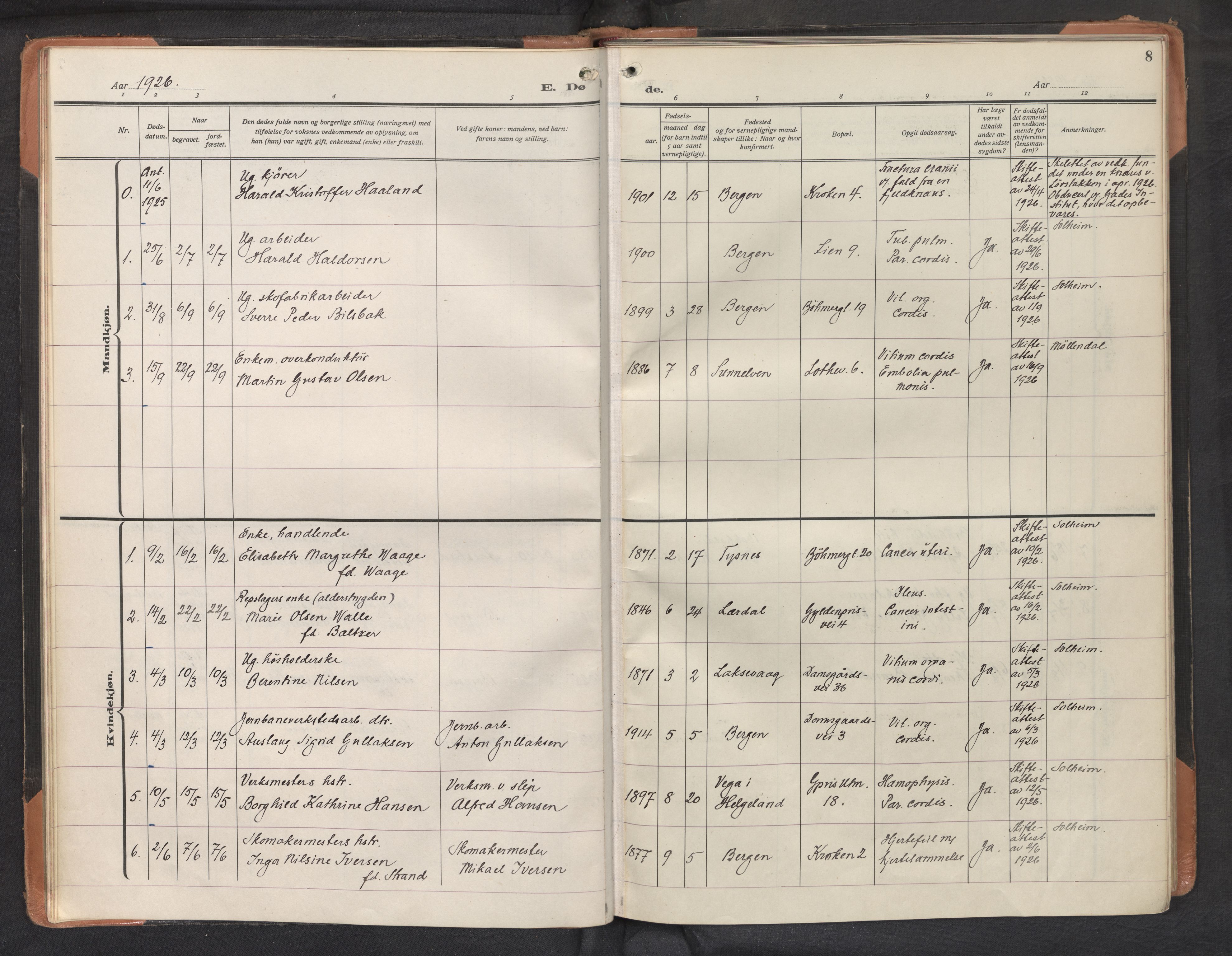 St. Markus sokneprestembete, SAB/A-99935: Parish register (official) no. D 1, 1924-1958, p. 7b-8a