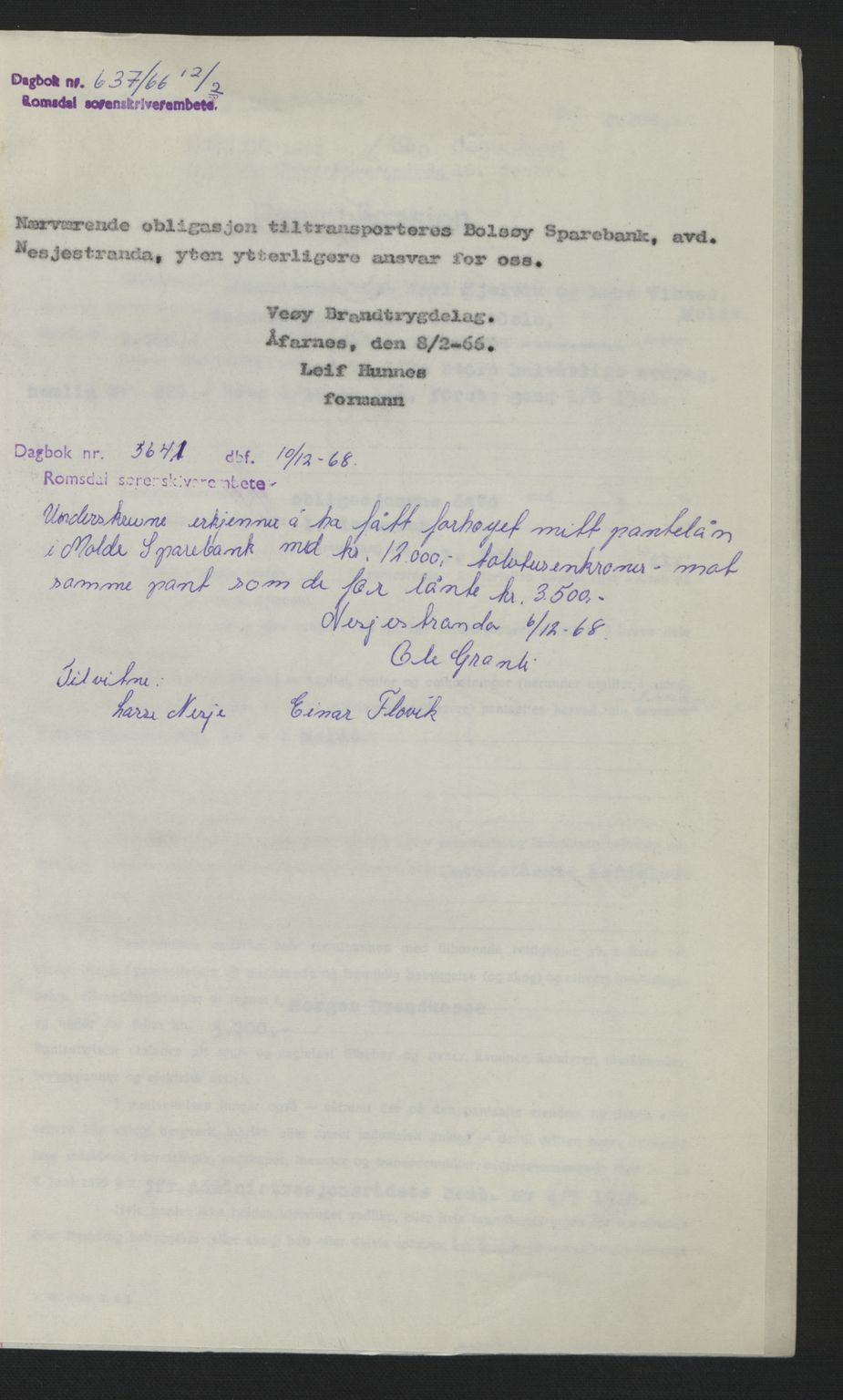 Romsdal sorenskriveri, AV/SAT-A-4149/1/2/2C: Mortgage book no. B2, 1939-1945, Diary no: : 1891/1940