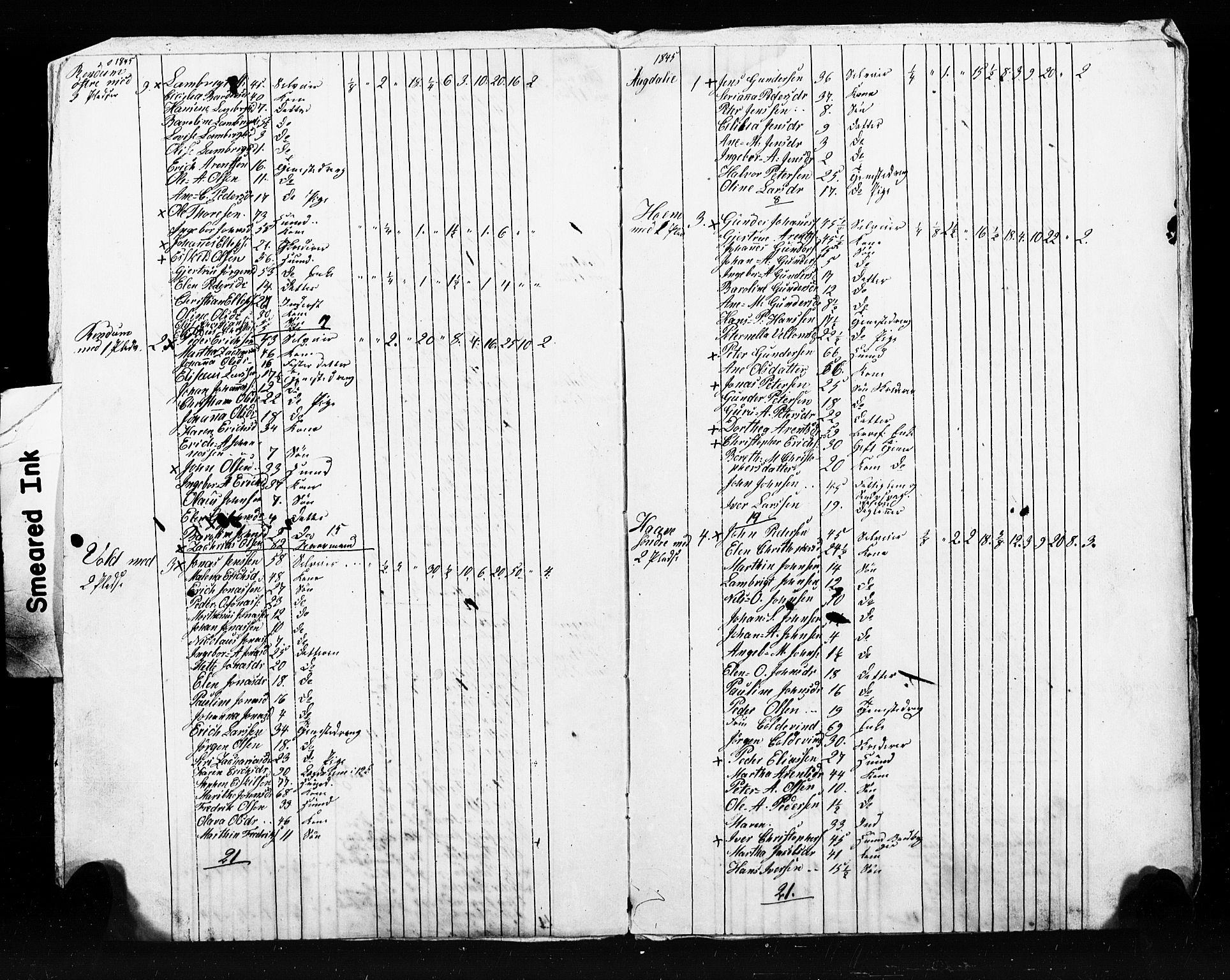 , Census 1845 for Skogn, 1845, p. 53