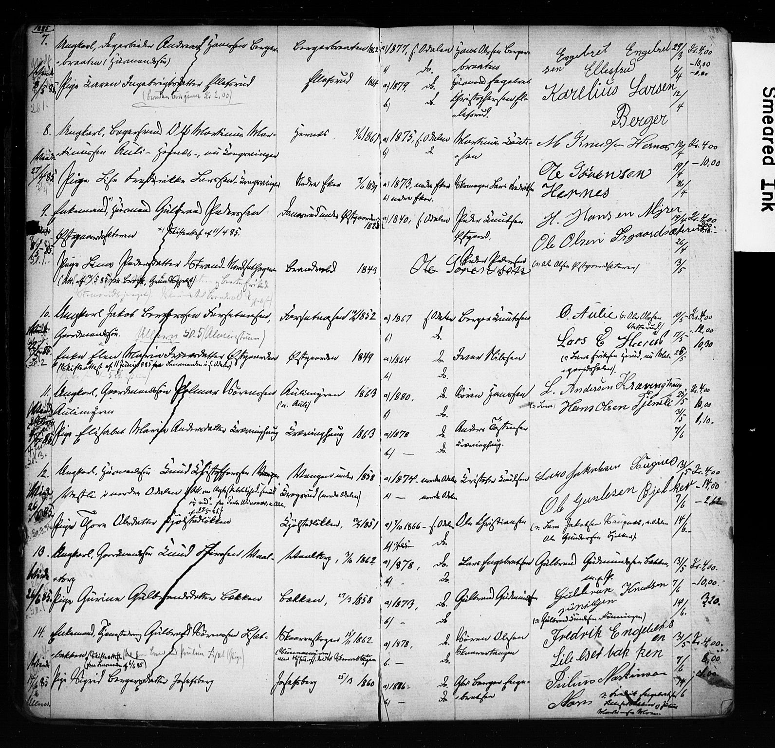 Sør-Odal prestekontor, AV/SAH-PREST-030/I/Ie: Banns register no. 1, 1885-1920