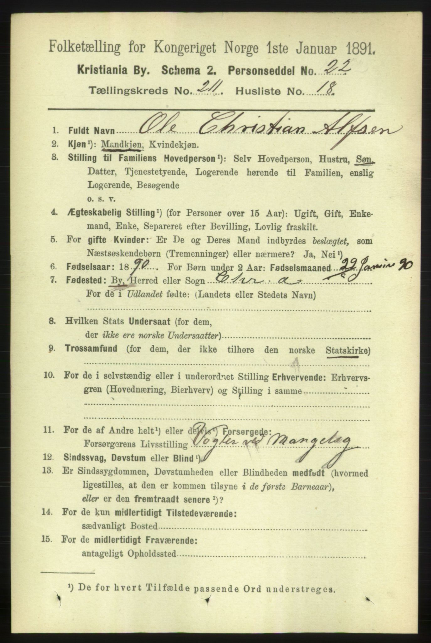 RA, 1891 census for 0301 Kristiania, 1891, p. 126312