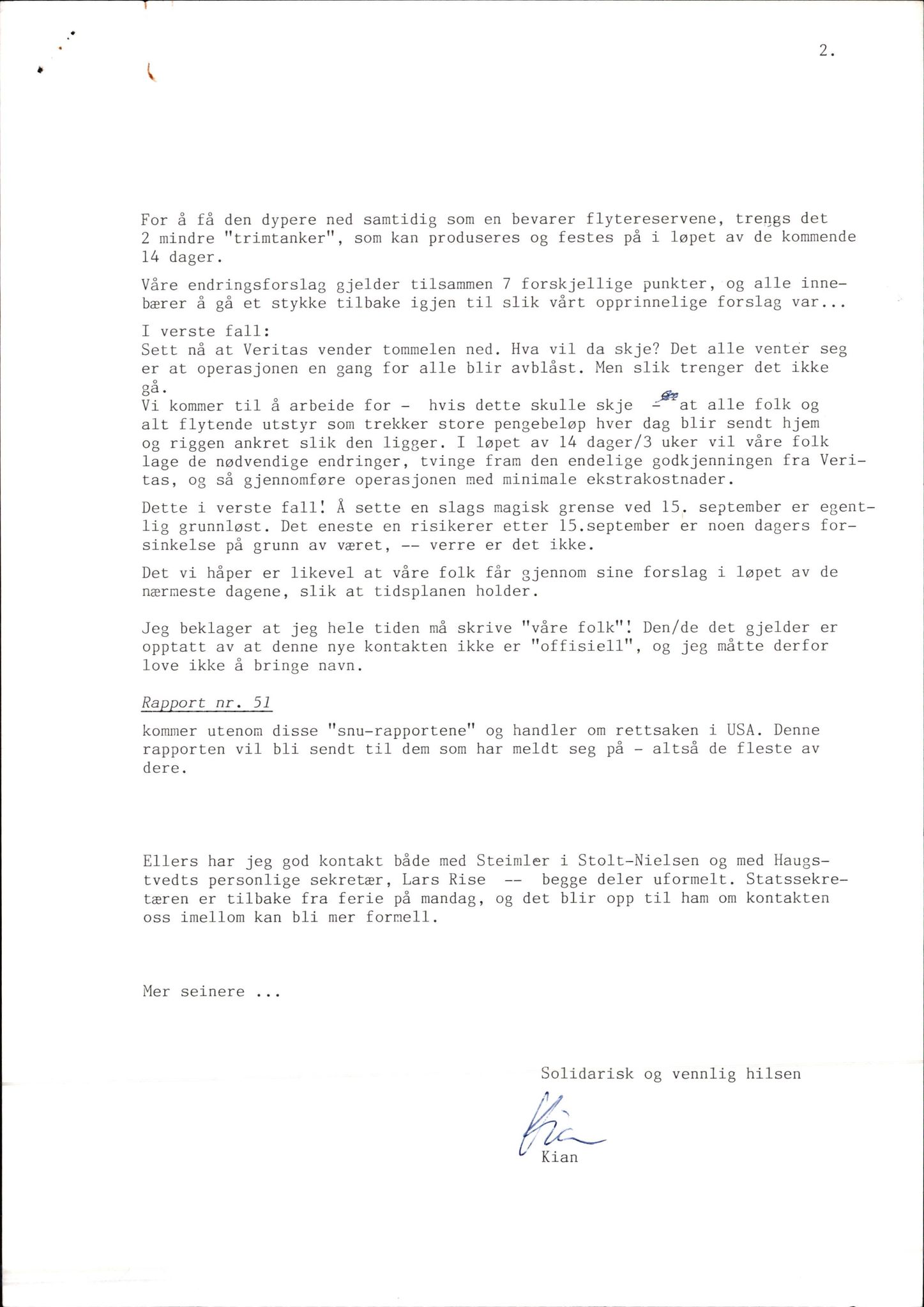 Pa 1660 - Kielland- fondet, AV/SAST-A-102242/X/Xa/L0001: Rapport til overlevende og etterlatte/ Kielland Bulletin, 1980-1998