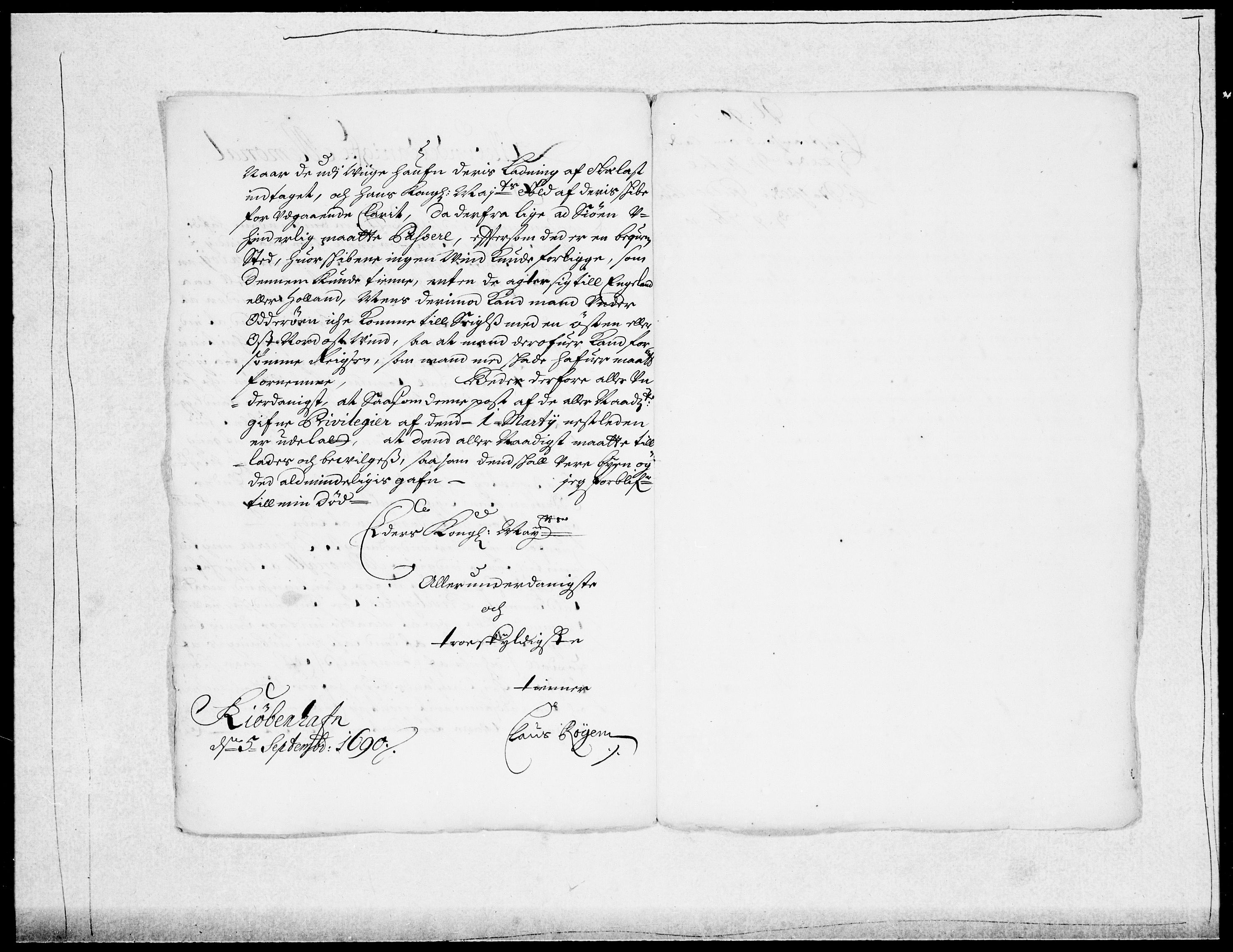 Danske Kanselli 1572-1799, AV/RA-EA-3023/F/Fc/Fcc/Fcca/L0043: Norske innlegg 1572-1799, 1689-1690, p. 492