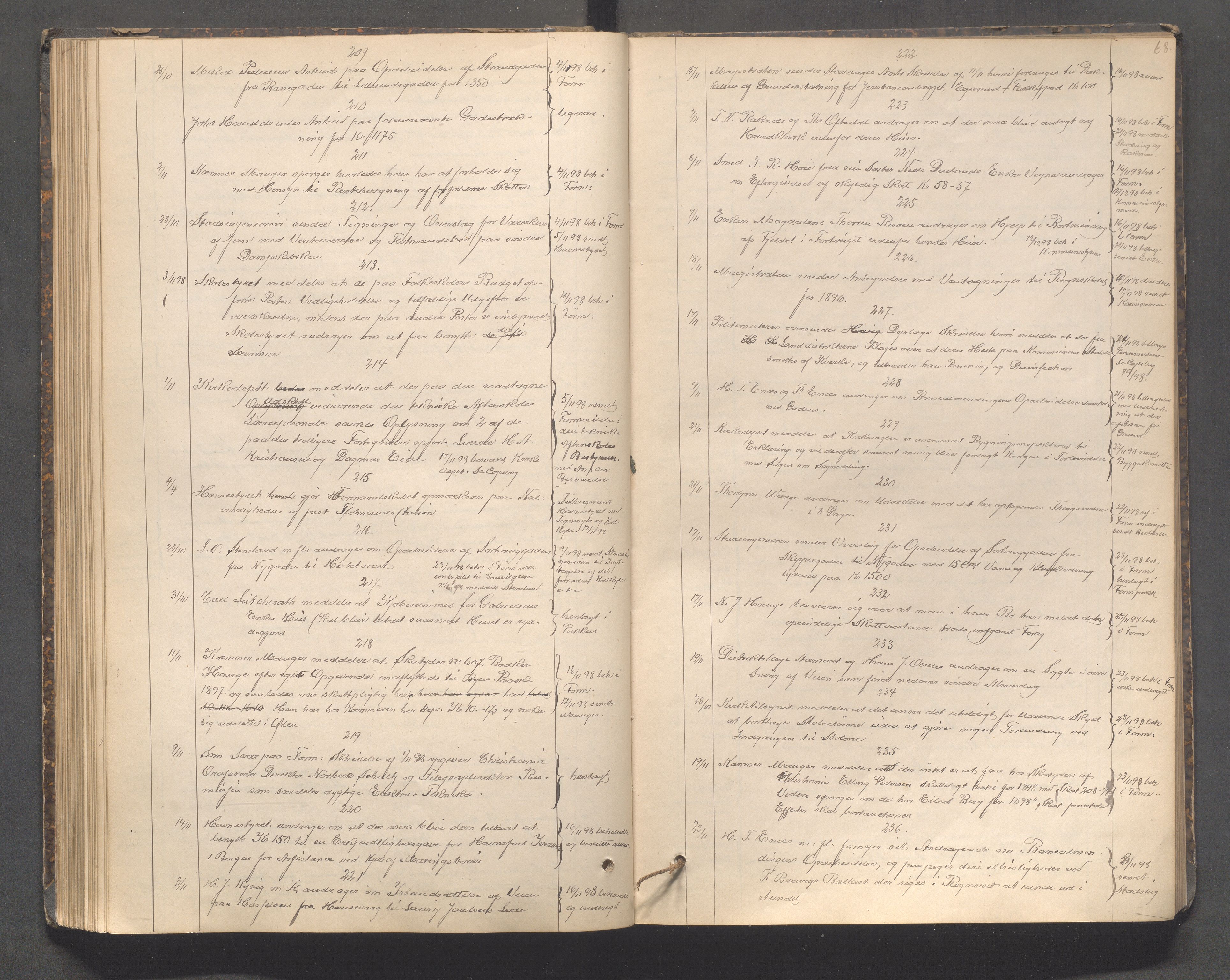 Haugesund kommune - Formannskapet, IKAR/X-0001/C/L0002: Journal, 1887-1907, p. 68