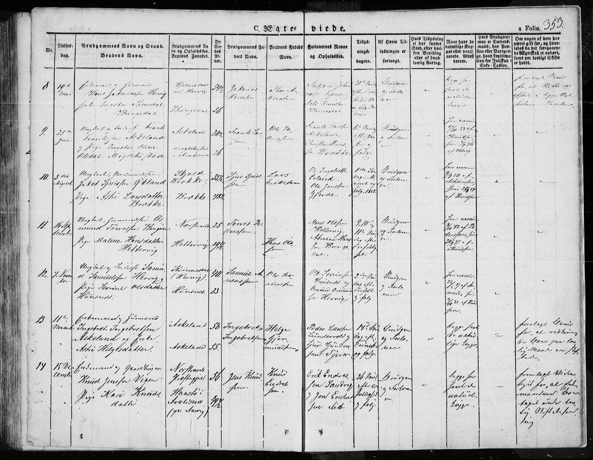 Tysvær sokneprestkontor, AV/SAST-A -101864/H/Ha/Haa/L0001: Parish register (official) no. A 1.1, 1831-1856, p. 353