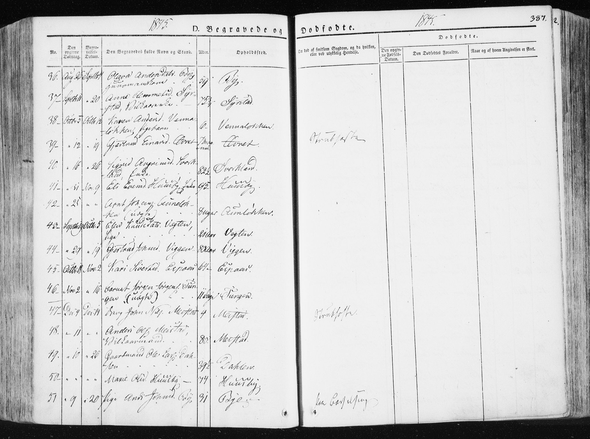 Ministerialprotokoller, klokkerbøker og fødselsregistre - Sør-Trøndelag, SAT/A-1456/665/L0771: Parish register (official) no. 665A06, 1830-1856, p. 387