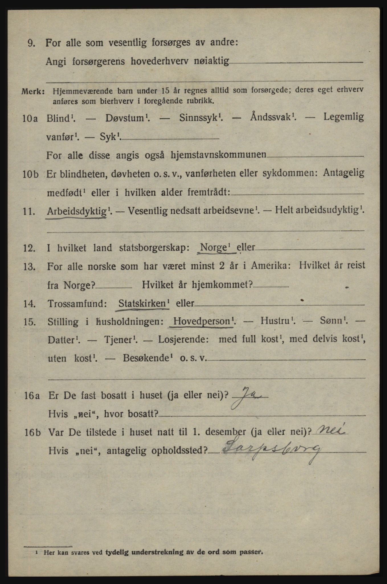 SAO, 1920 census for Skjeberg, 1920, p. 6574