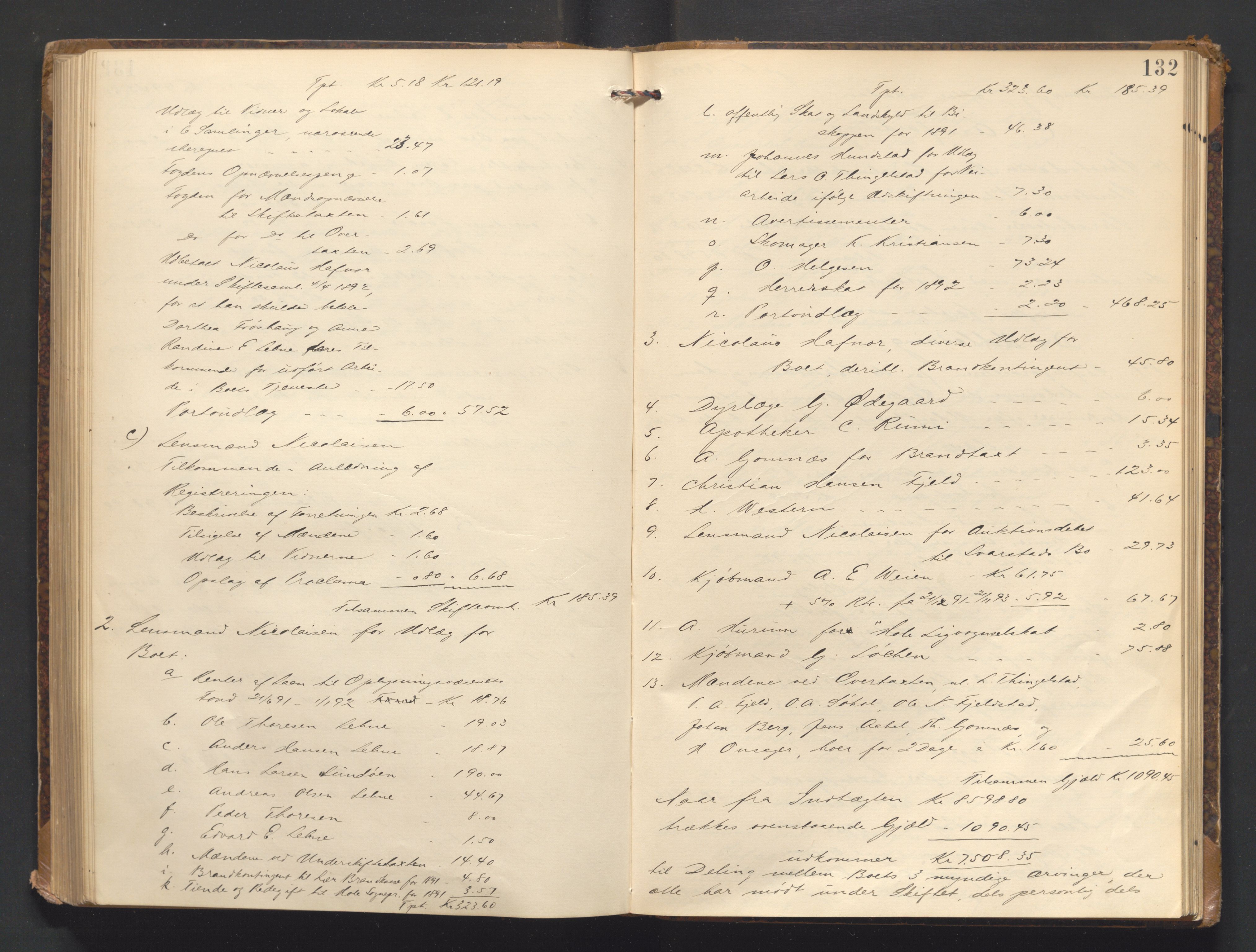 Ringerike sorenskriveri, AV/SAKO-A-105/H/Hb/Hbd/Hbda/L0010: Skifteutlodningsprotokoll, 1890-1896, p. 132