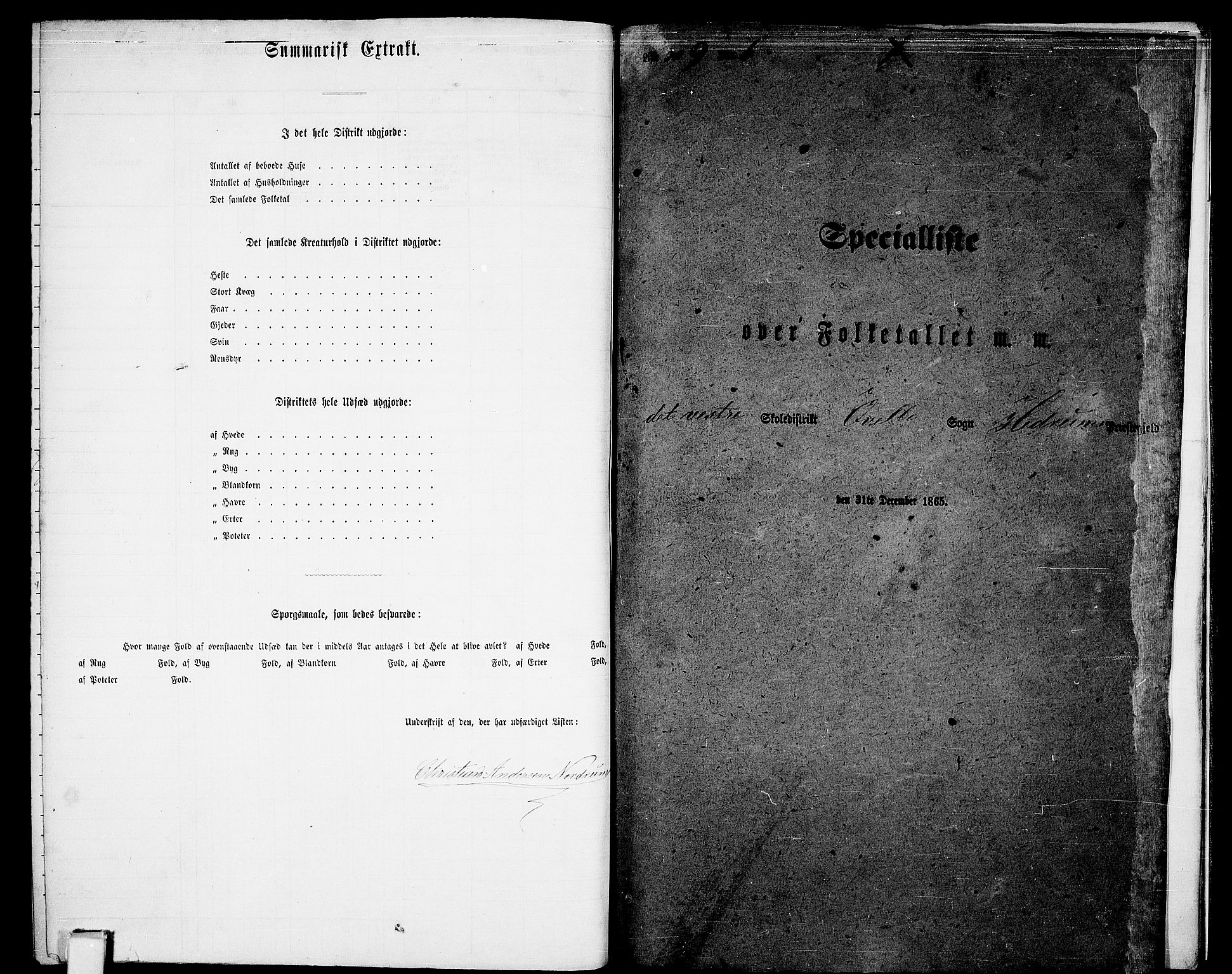 RA, 1865 census for Hedrum, 1865, p. 179