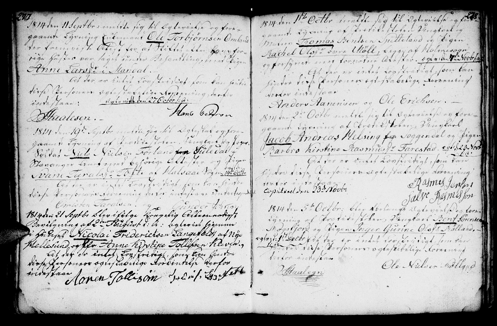 Mandal sokneprestkontor, AV/SAK-1111-0030/F/Fa/Faa/L0007: Parish register (official) no. A 7, 1783-1818, p. 277-278