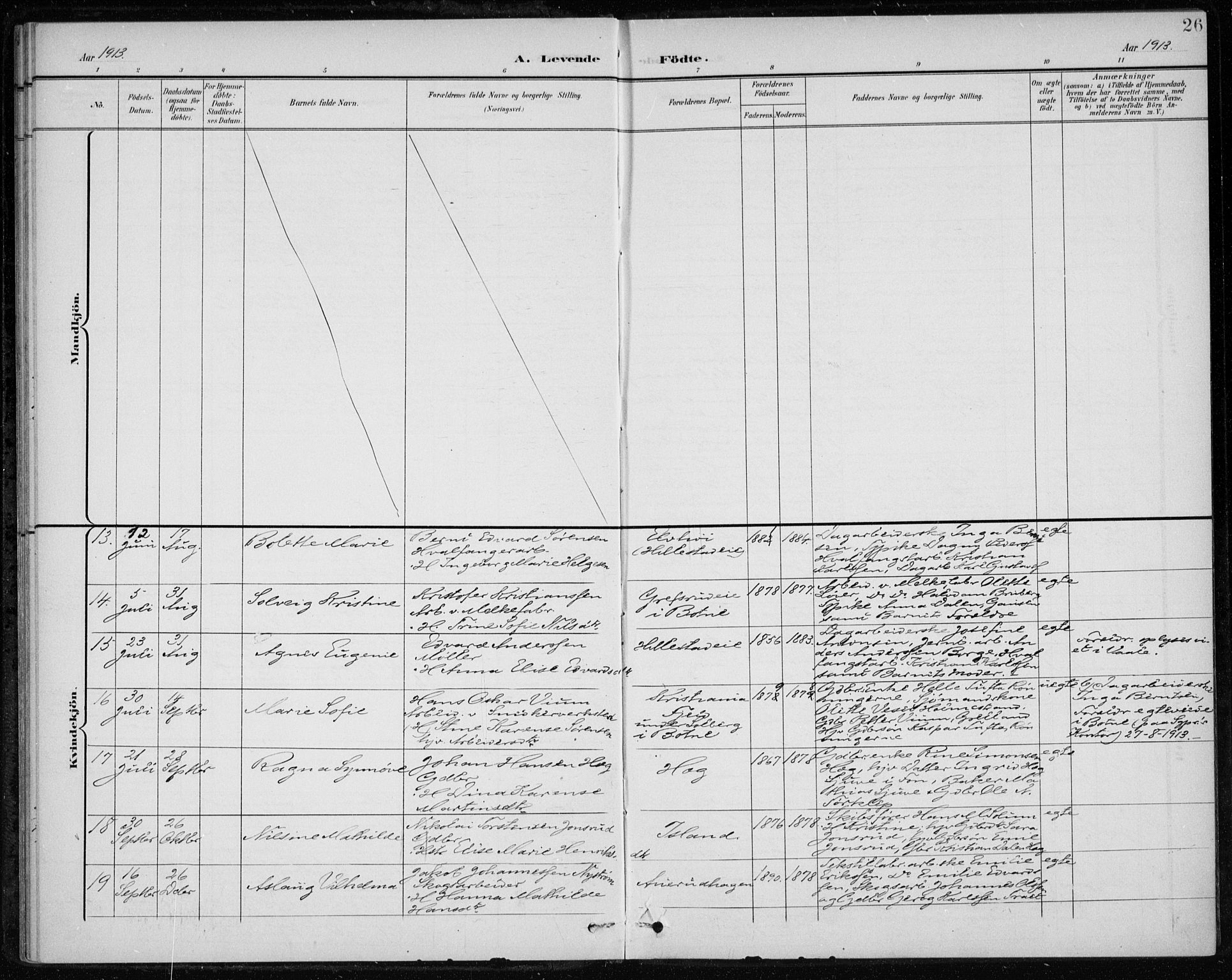 Botne kirkebøker, SAKO/A-340/F/Fb/L0002: Parish register (official) no. II 2, 1902-1915, p. 26