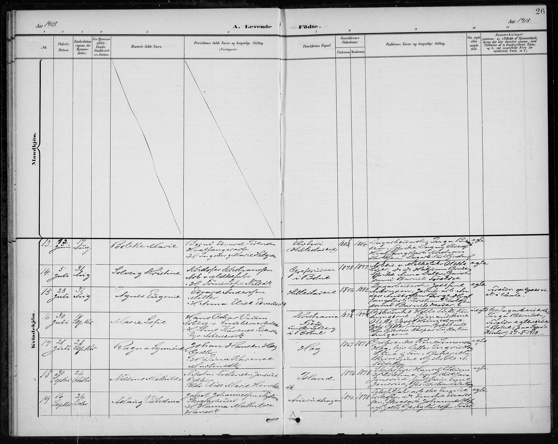 Botne kirkebøker, AV/SAKO-A-340/F/Fb/L0002: Parish register (official) no. II 2, 1902-1915, p. 26