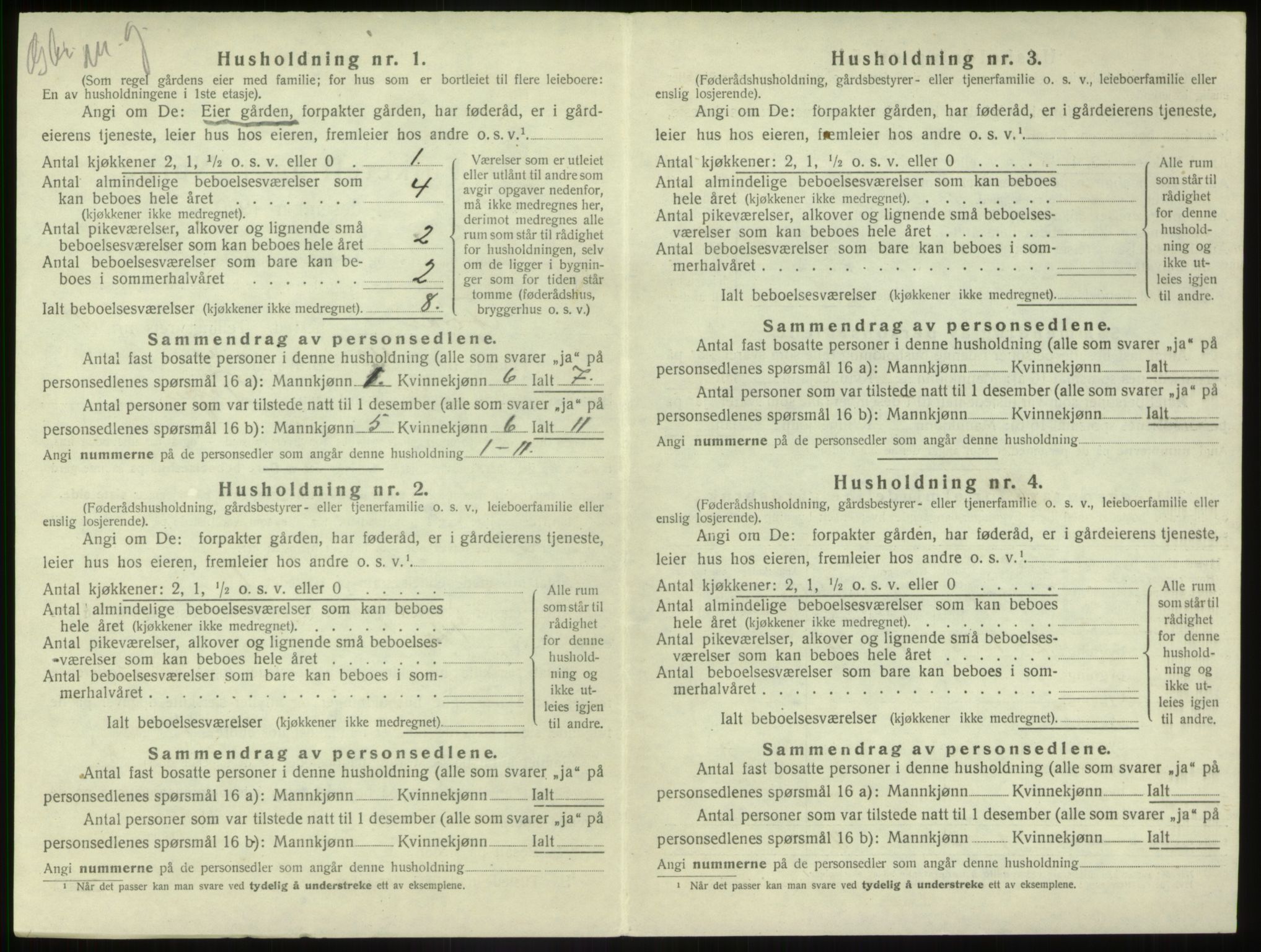 SAB, 1920 census for Førde, 1920, p. 628