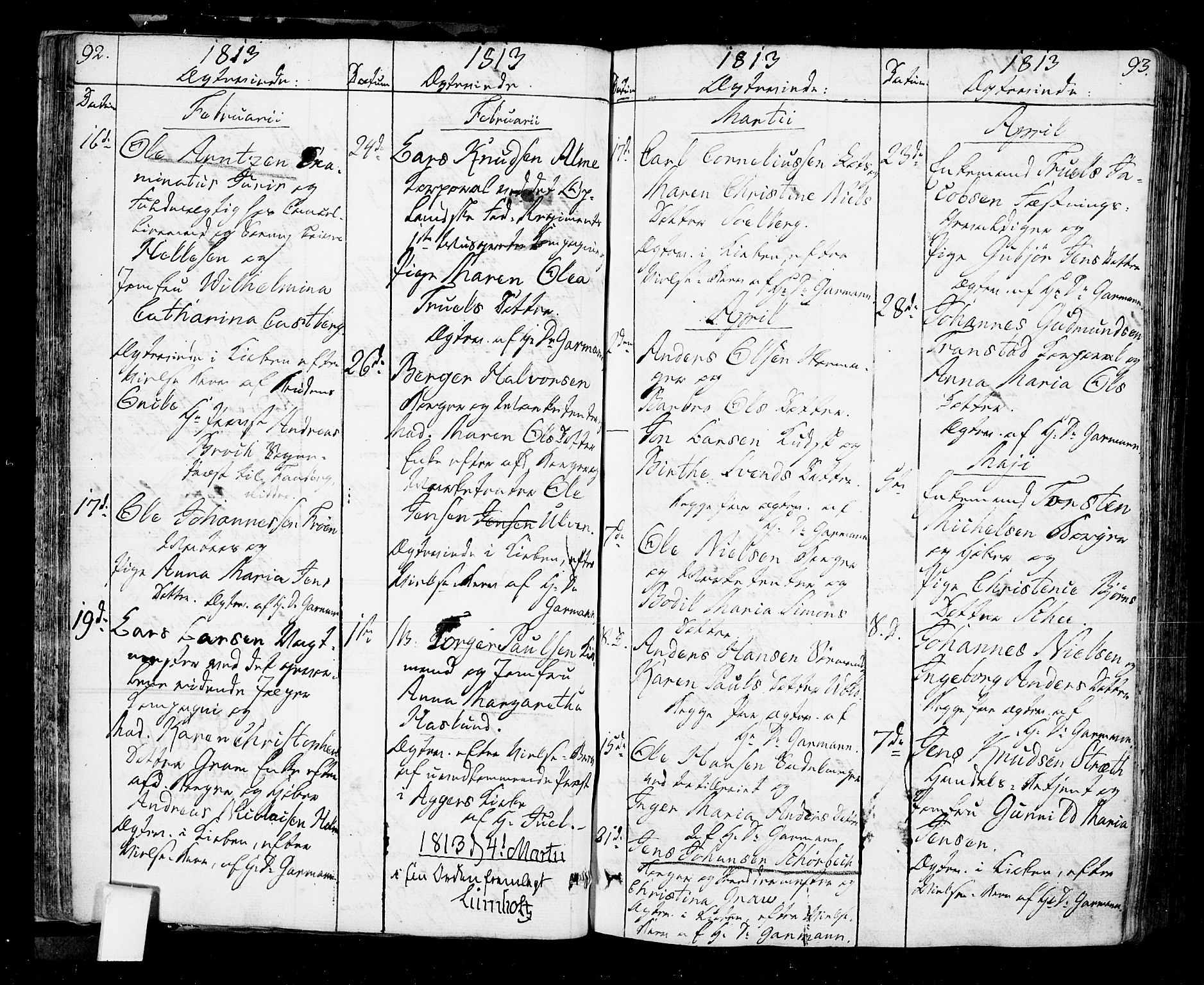 Oslo domkirke Kirkebøker, SAO/A-10752/F/Fa/L0006: Parish register (official) no. 6, 1807-1817, p. 92-93