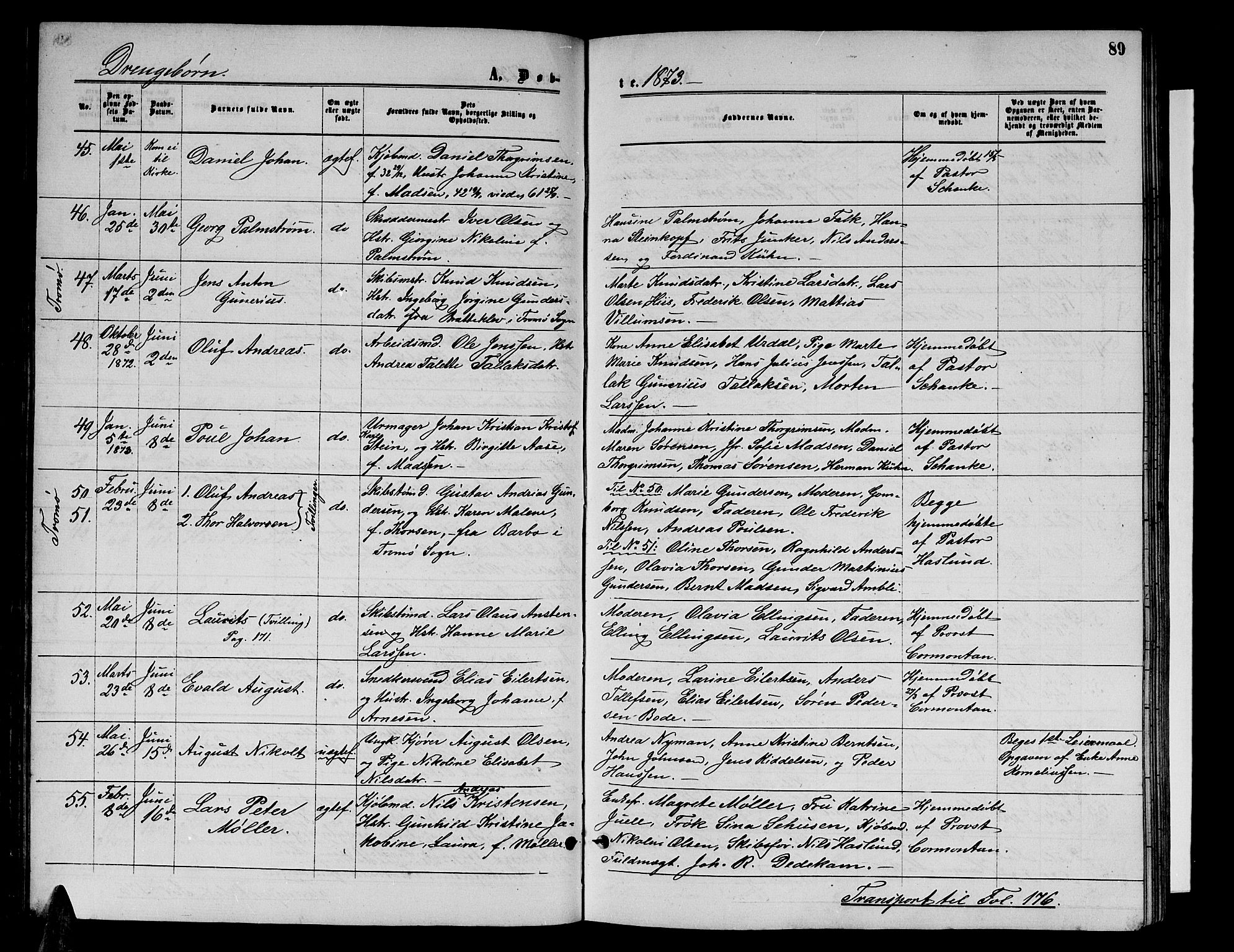 Arendal sokneprestkontor, Trefoldighet, SAK/1111-0040/F/Fb/L0004: Parish register (copy) no. B 4, 1861-1873, p. 89