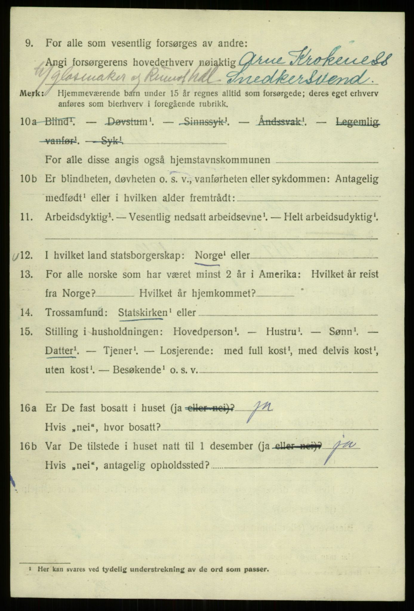 SAB, 1920 census for Bergen, 1920, p. 169899