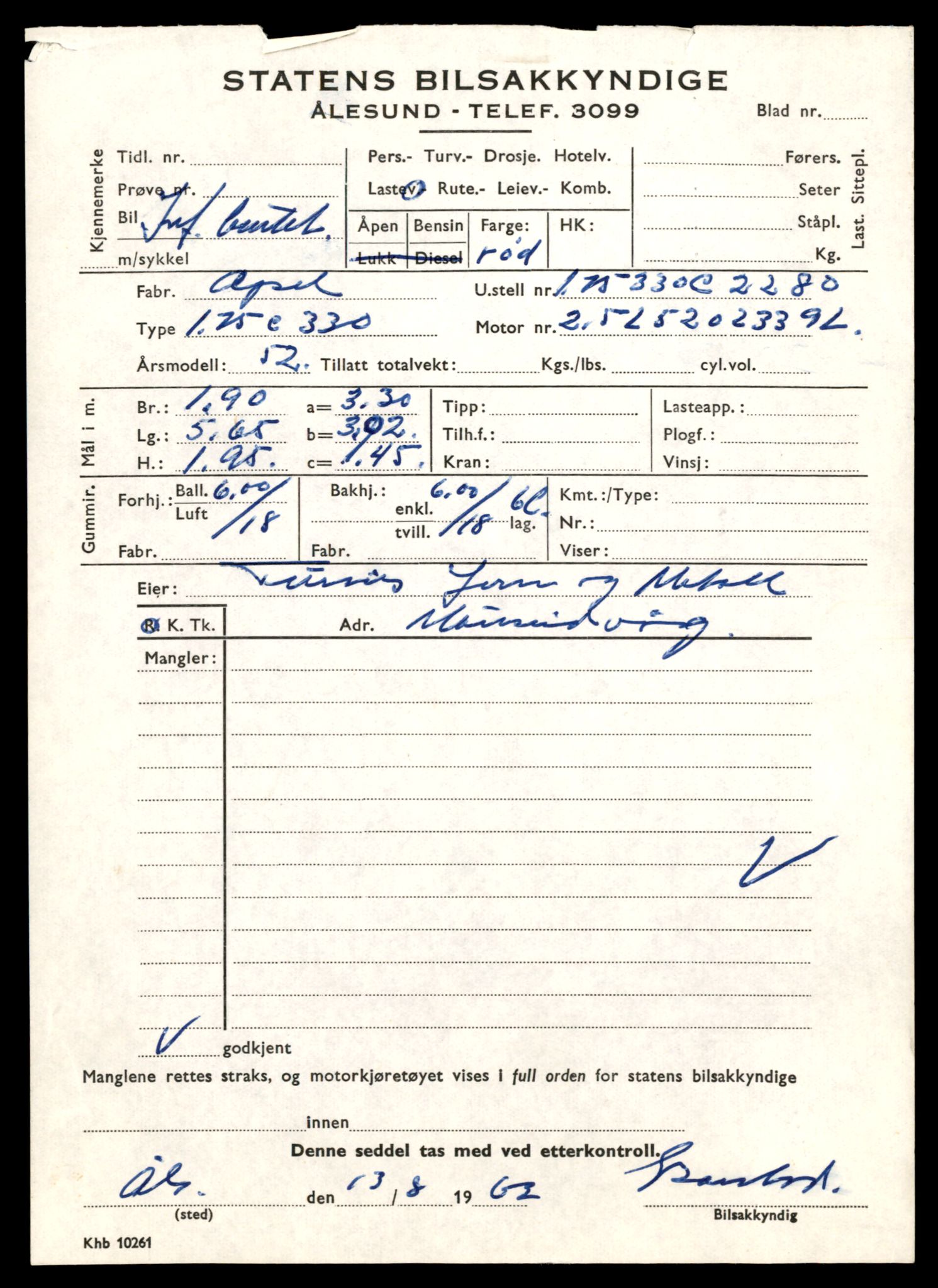 Møre og Romsdal vegkontor - Ålesund trafikkstasjon, SAT/A-4099/F/Fe/L0036: Registreringskort for kjøretøy T 12831 - T 13030, 1927-1998, p. 1427