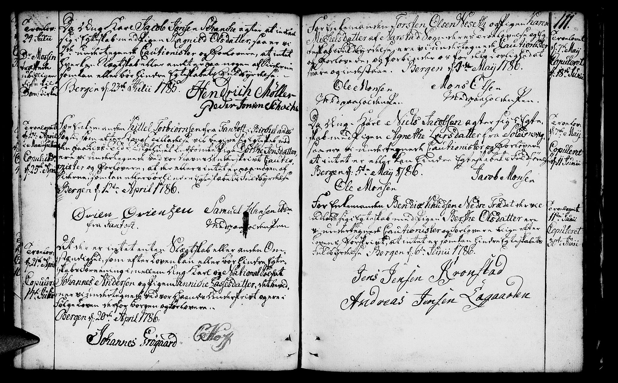 St. Jørgens hospital og Årstad sokneprestembete, SAB/A-99934: Parish register (official) no. A 1, 1743-1823, p. 111