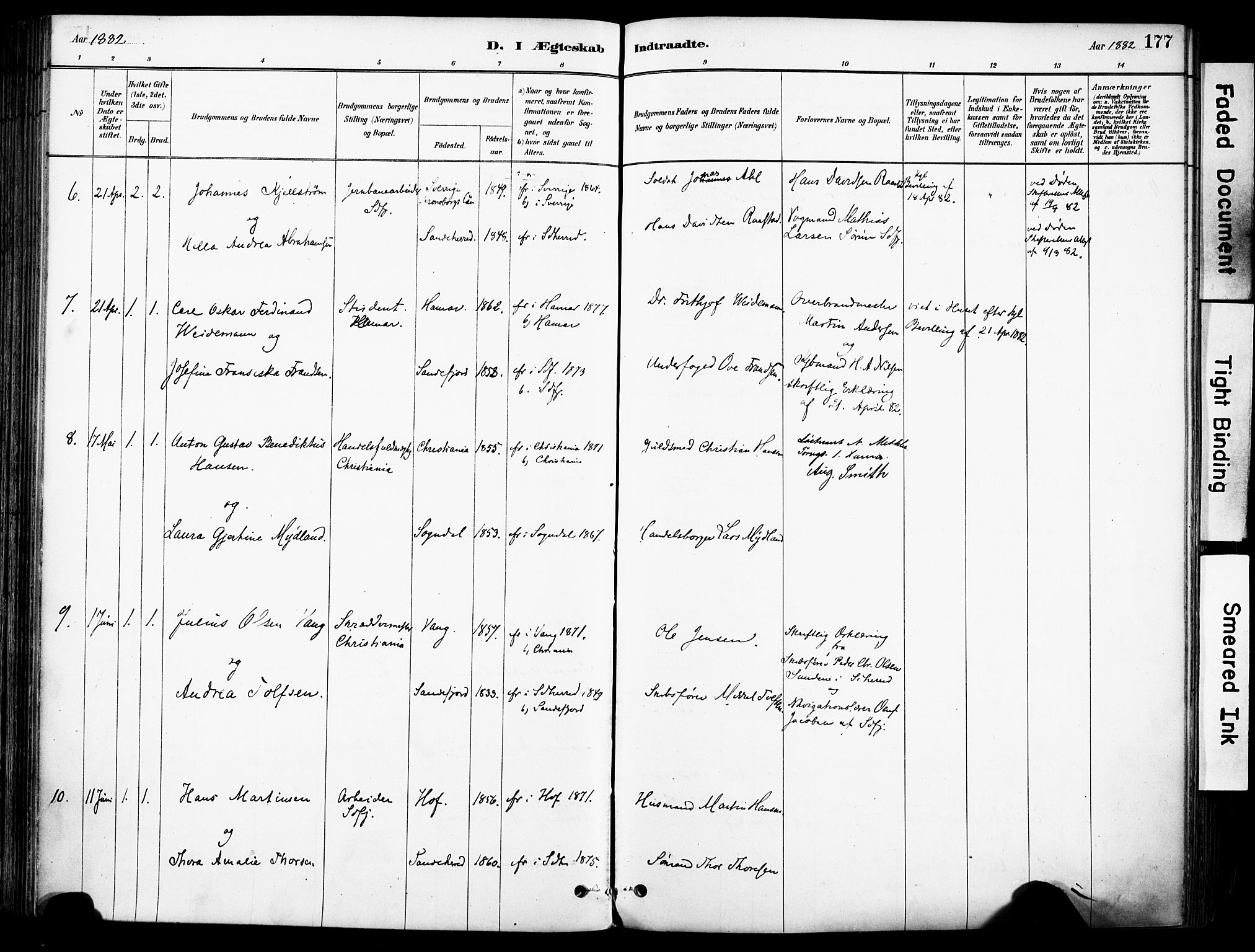 Sandefjord kirkebøker, SAKO/A-315/F/Fa/L0002: Parish register (official) no. 2, 1880-1894, p. 177