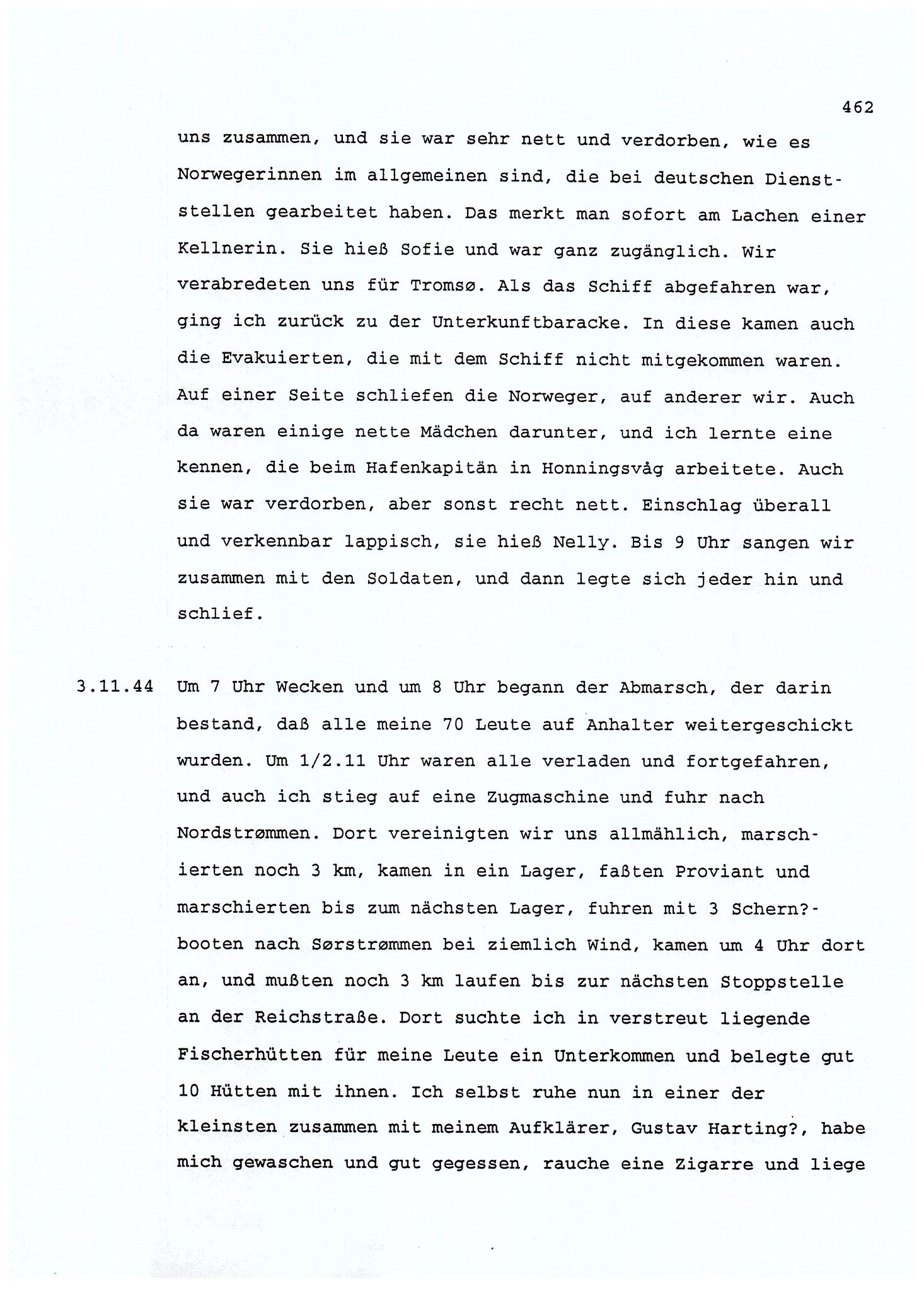 Dagbokopptegnelser av en tysk marineoffiser stasjonert i Norge , FMFB/A-1160/F/L0001: Dagbokopptegnelser av en tysk marineoffiser stasjonert i Norge, 1941-1944, p. 462