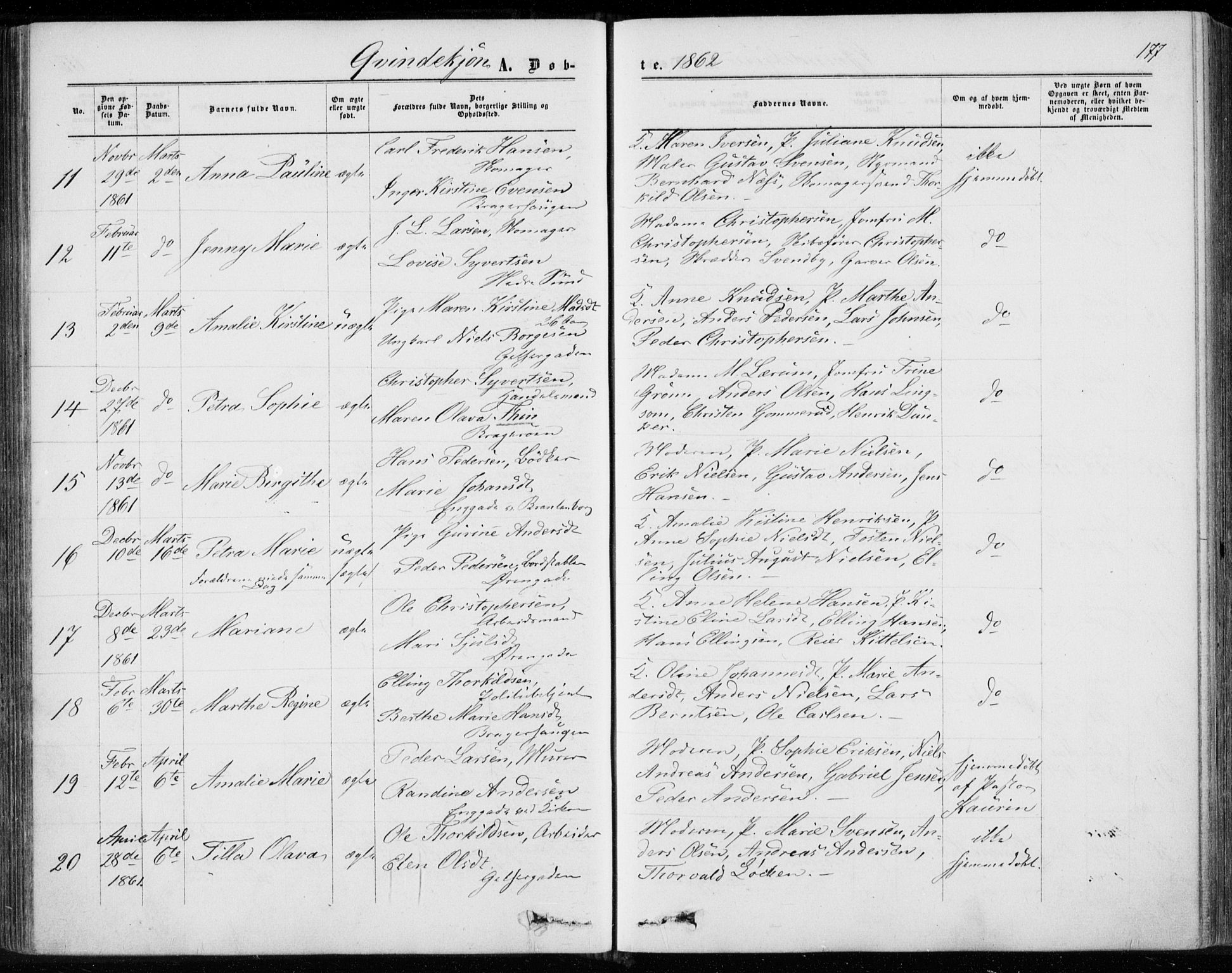 Bragernes kirkebøker, SAKO/A-6/F/Fb/L0003: Parish register (official) no. II 3, 1860-1868, p. 177