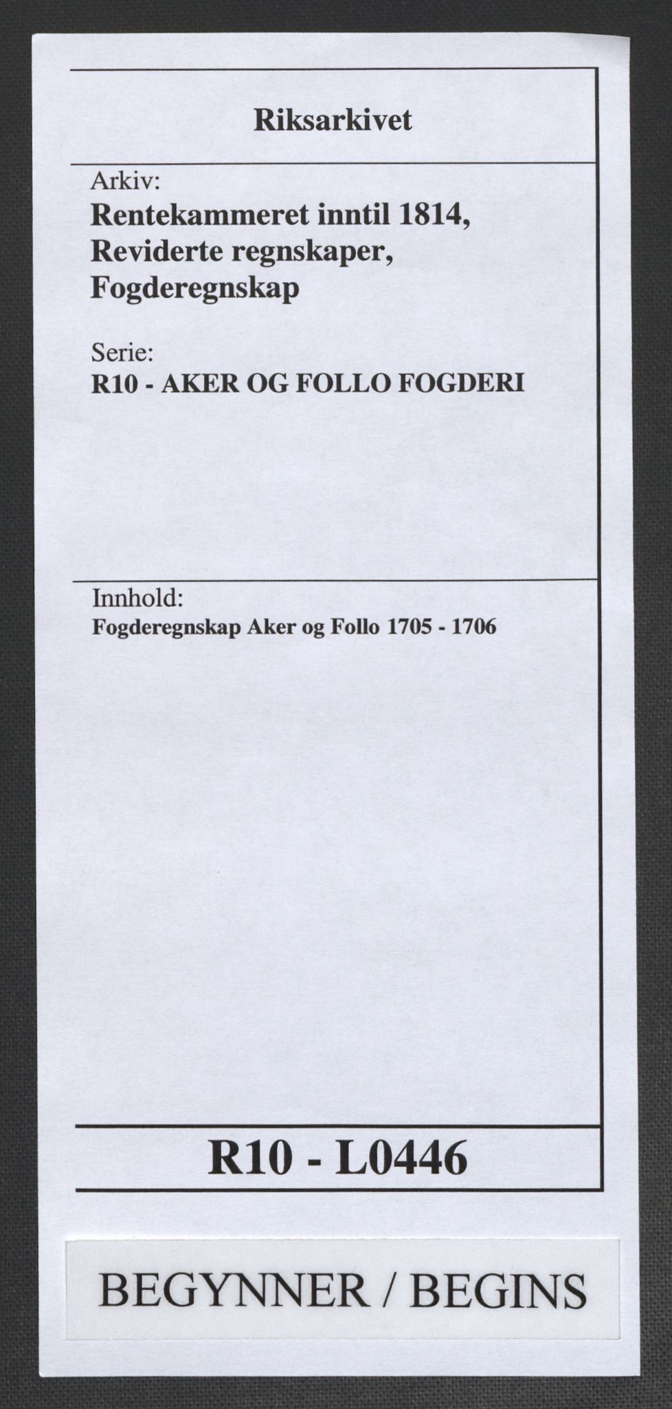 Rentekammeret inntil 1814, Reviderte regnskaper, Fogderegnskap, RA/EA-4092/R10/L0446: Fogderegnskap Aker og Follo, 1705-1706, p. 1