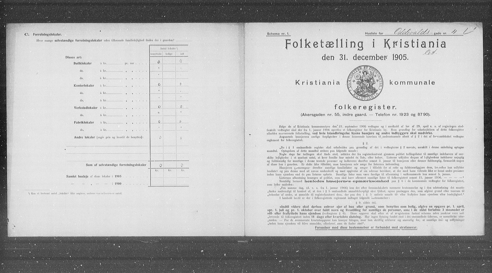 OBA, Municipal Census 1905 for Kristiania, 1905, p. 39240