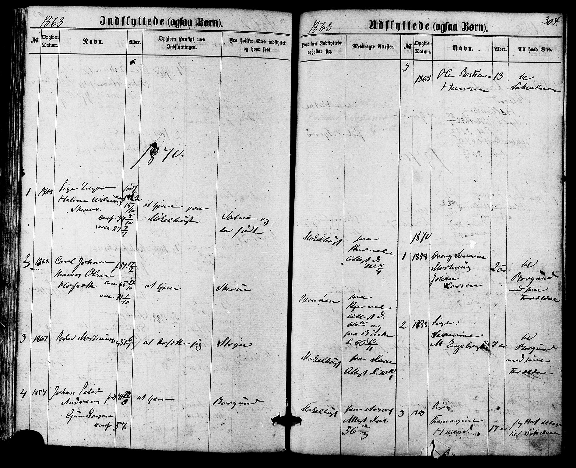 Ministerialprotokoller, klokkerbøker og fødselsregistre - Møre og Romsdal, SAT/A-1454/536/L0498: Parish register (official) no. 536A07, 1862-1875, p. 304