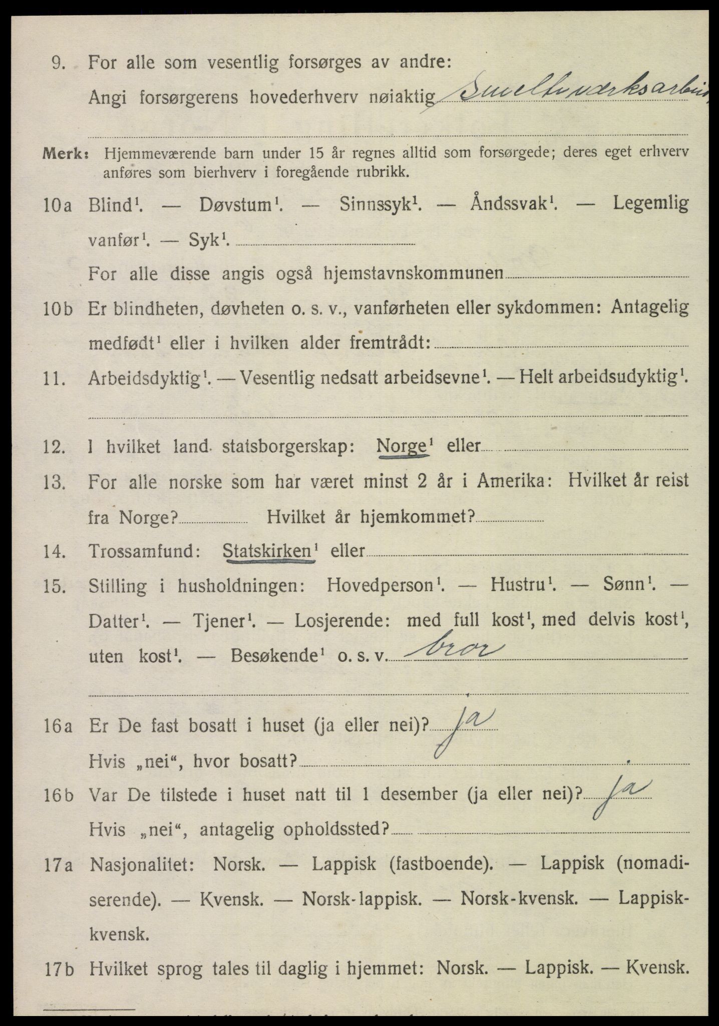 SAT, 1920 census for Meråker, 1920, p. 4521