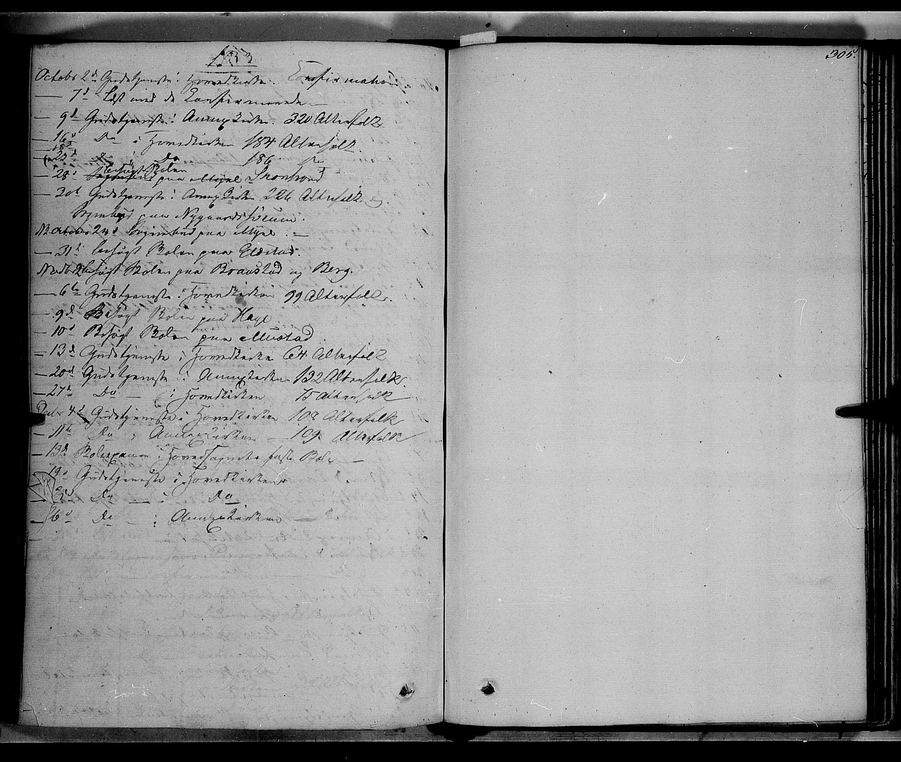 Vardal prestekontor, SAH/PREST-100/H/Ha/Haa/L0005: Parish register (official) no. 5, 1831-1853, p. 305