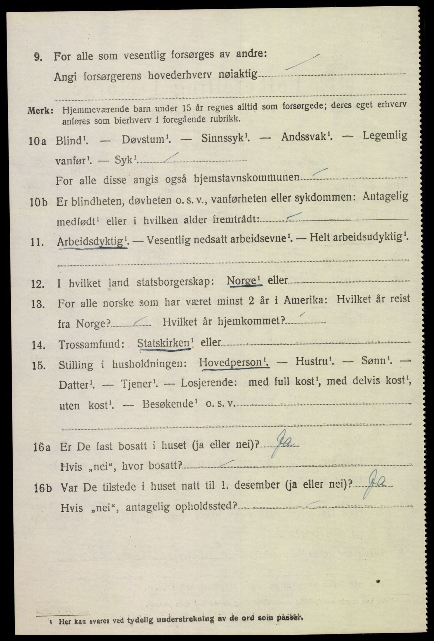 SAK, 1920 census for Søgne, 1920, p. 6970