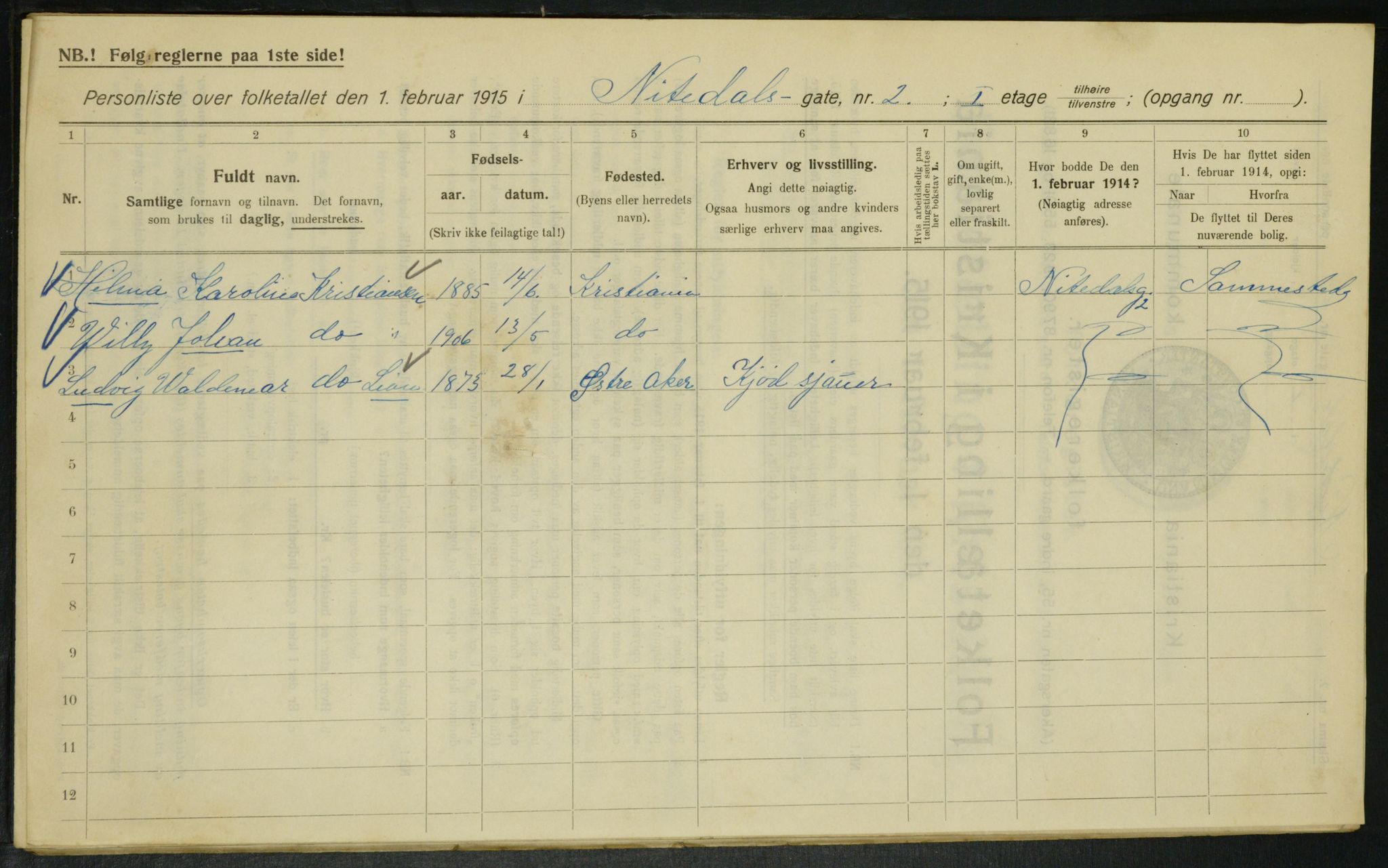 OBA, Municipal Census 1915 for Kristiania, 1915, p. 70659