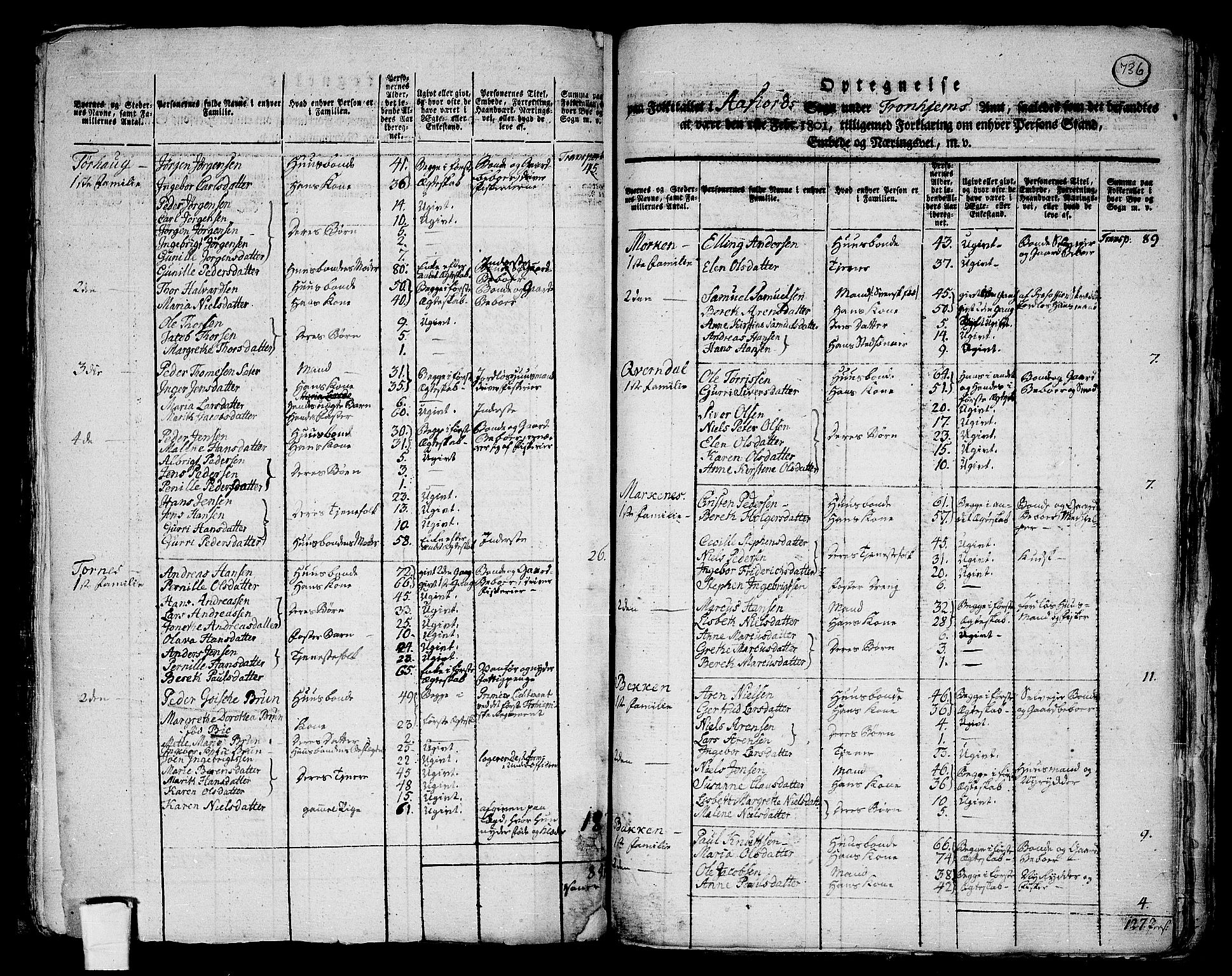 RA, 1801 census for 1630P Åfjord, 1801, p. 735b-736a