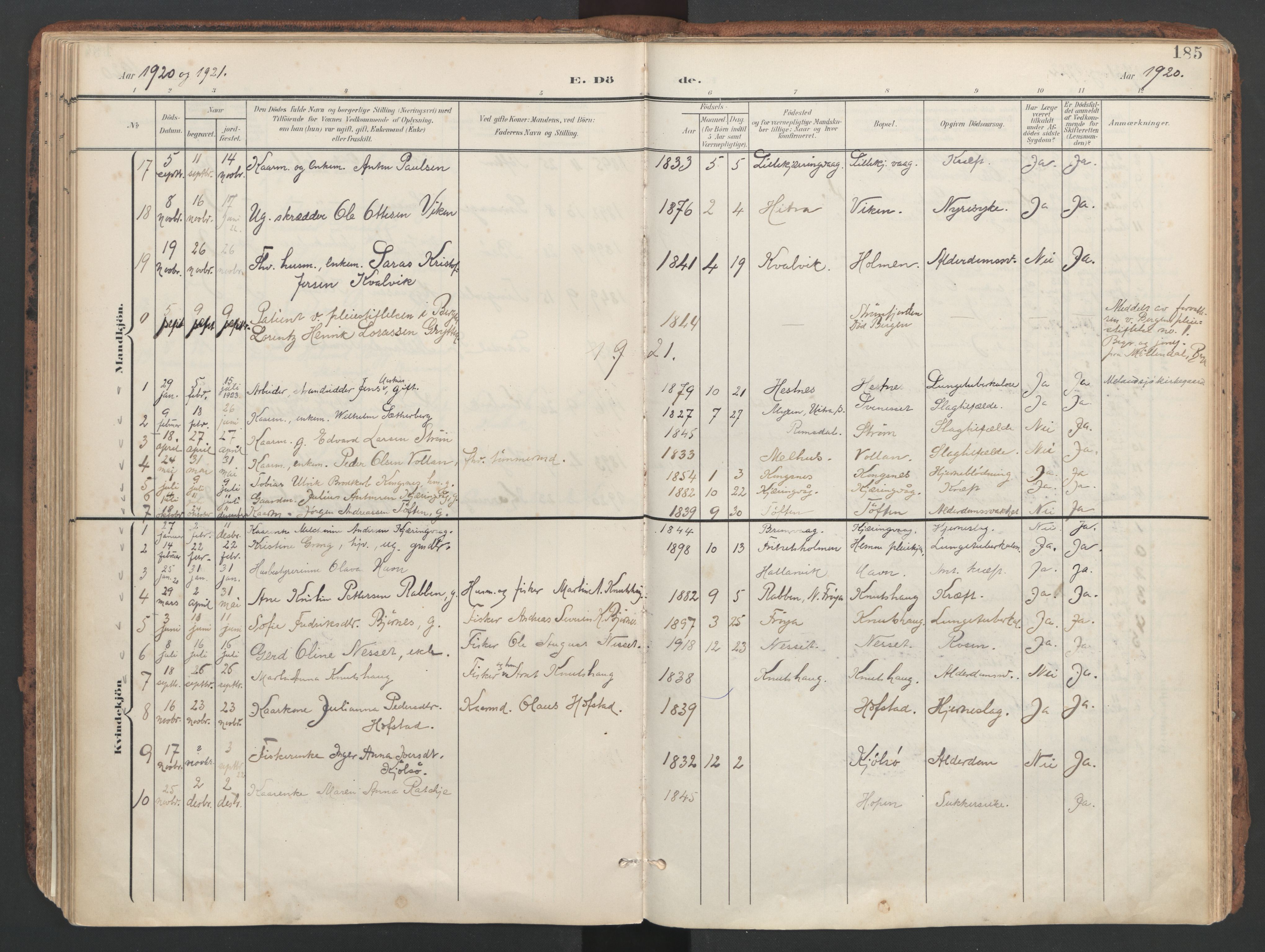 Ministerialprotokoller, klokkerbøker og fødselsregistre - Sør-Trøndelag, SAT/A-1456/634/L0537: Parish register (official) no. 634A13, 1896-1922, p. 185
