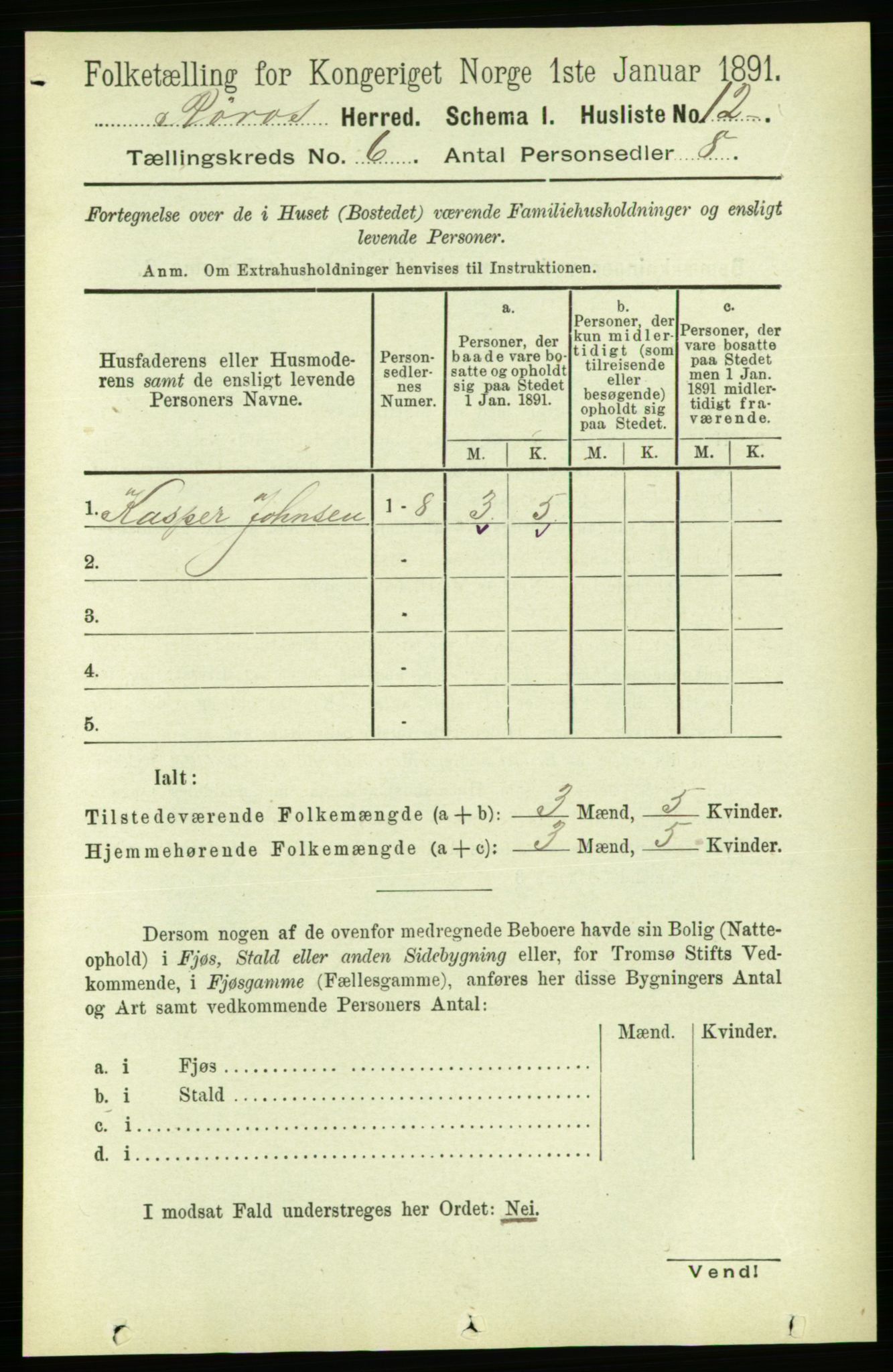 RA, 1891 census for 1640 Røros, 1891, p. 1123