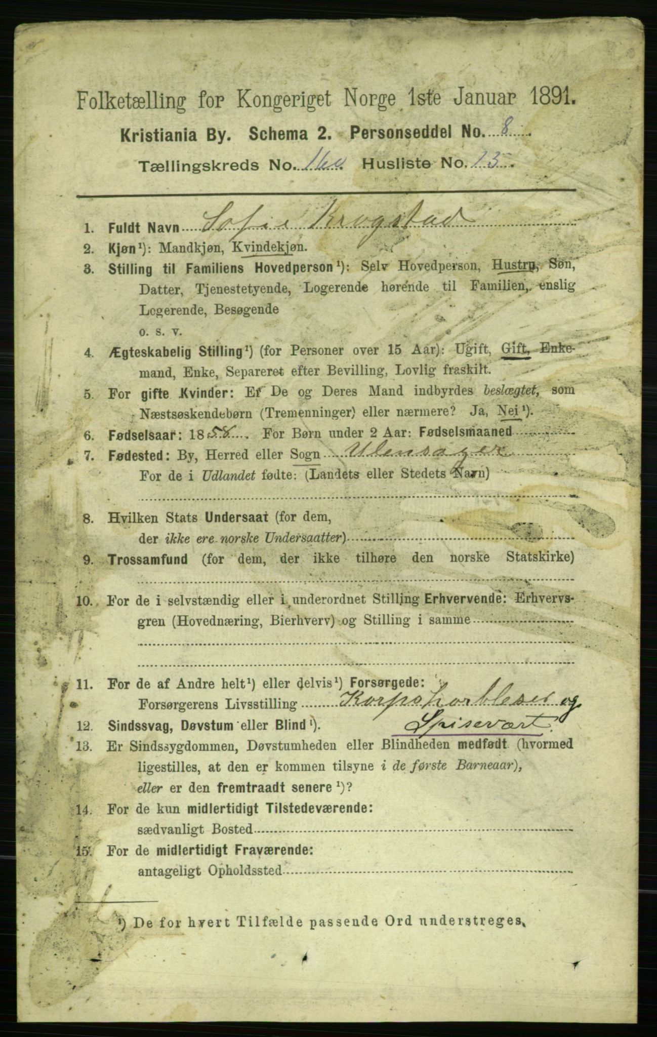 RA, 1891 census for 0301 Kristiania, 1891, p. 91049