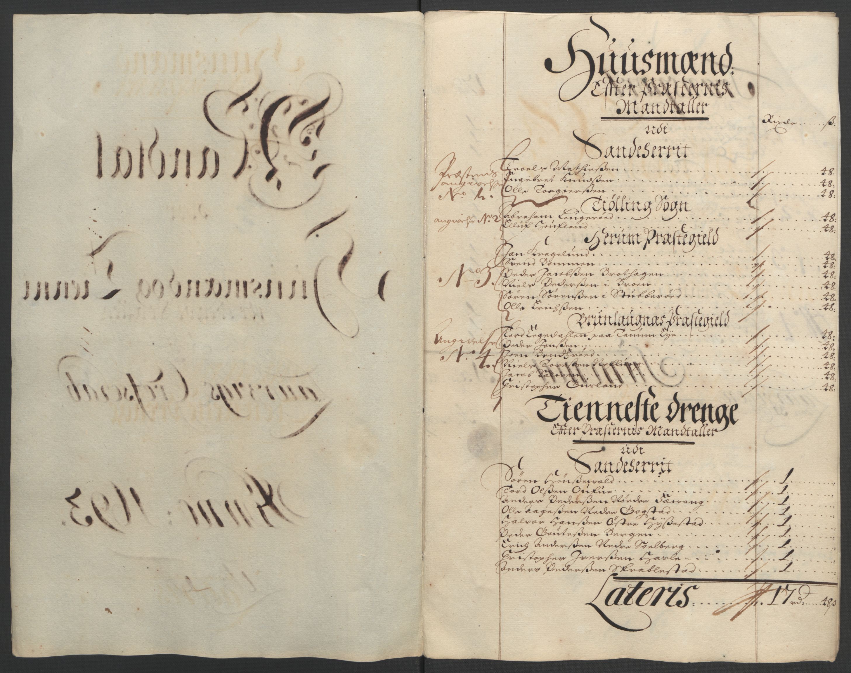 Rentekammeret inntil 1814, Reviderte regnskaper, Fogderegnskap, RA/EA-4092/R33/L1974: Fogderegnskap Larvik grevskap, 1693-1695, p. 55
