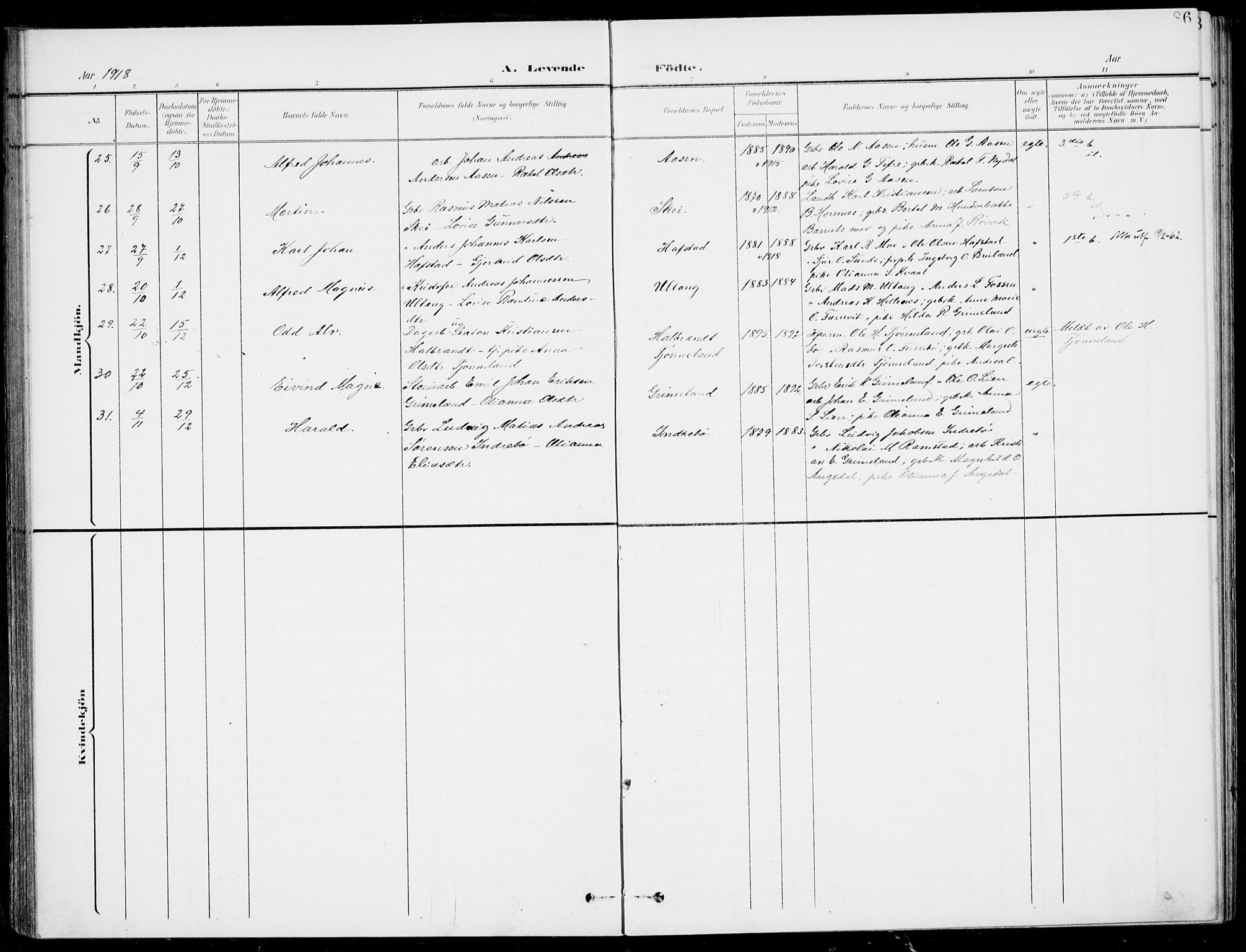 Førde sokneprestembete, SAB/A-79901/H/Haa/Haab/L0002: Parish register (official) no. B  2, 1899-1920, p. 86
