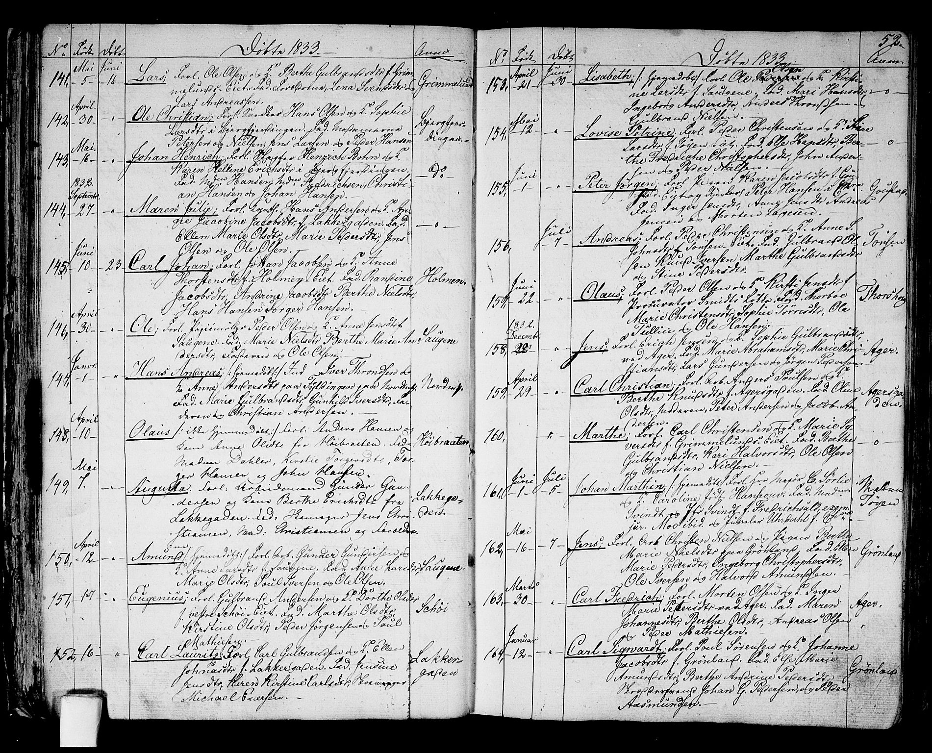 Aker prestekontor kirkebøker, AV/SAO-A-10861/G/L0006: Parish register (copy) no. 6, 1830-1838, p. 52
