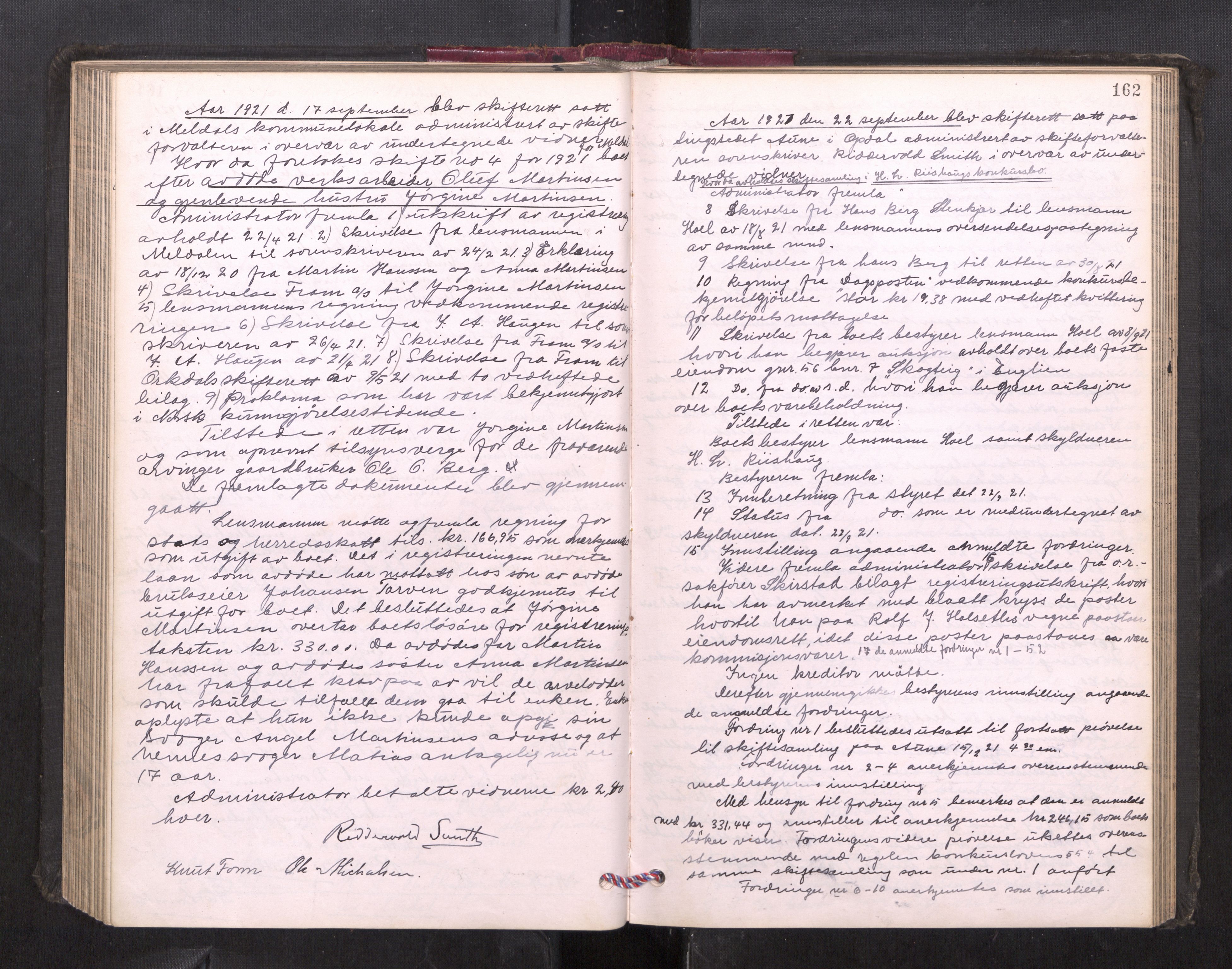 Orkdal sorenskriveri, AV/SAT-A-4169/1/3/3B/L0013: Skiftebehandlingsprotokoll, 1914-1925, p. 161b-162a