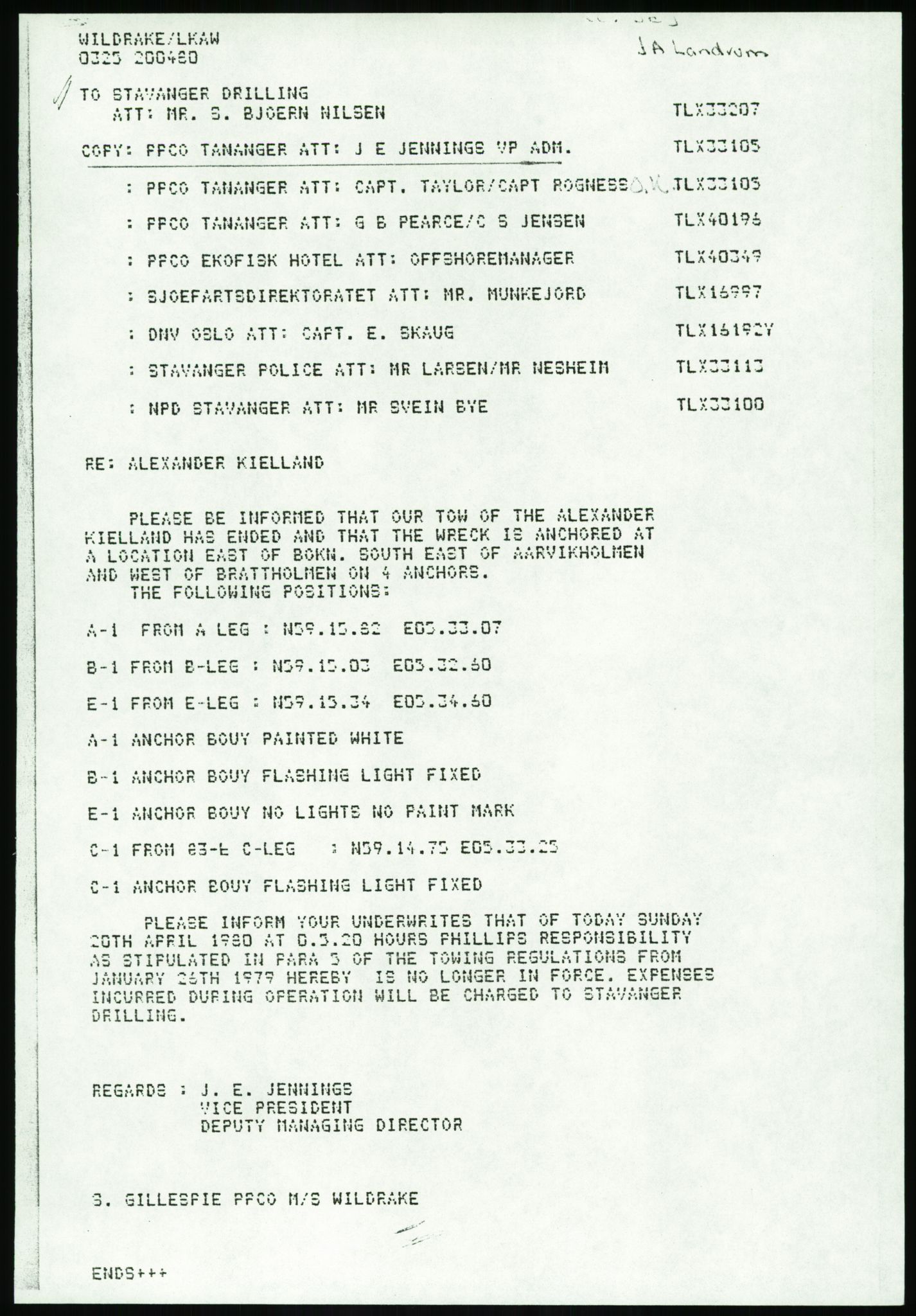 Justisdepartementet, Granskningskommisjonen ved Alexander Kielland-ulykken 27.3.1980, RA/S-1165/D/L0017: P Hjelpefartøy (Doku.liste + P1-P6 av 6)/Q Hovedredningssentralen (Q0-Q27 av 27), 1980-1981, p. 131