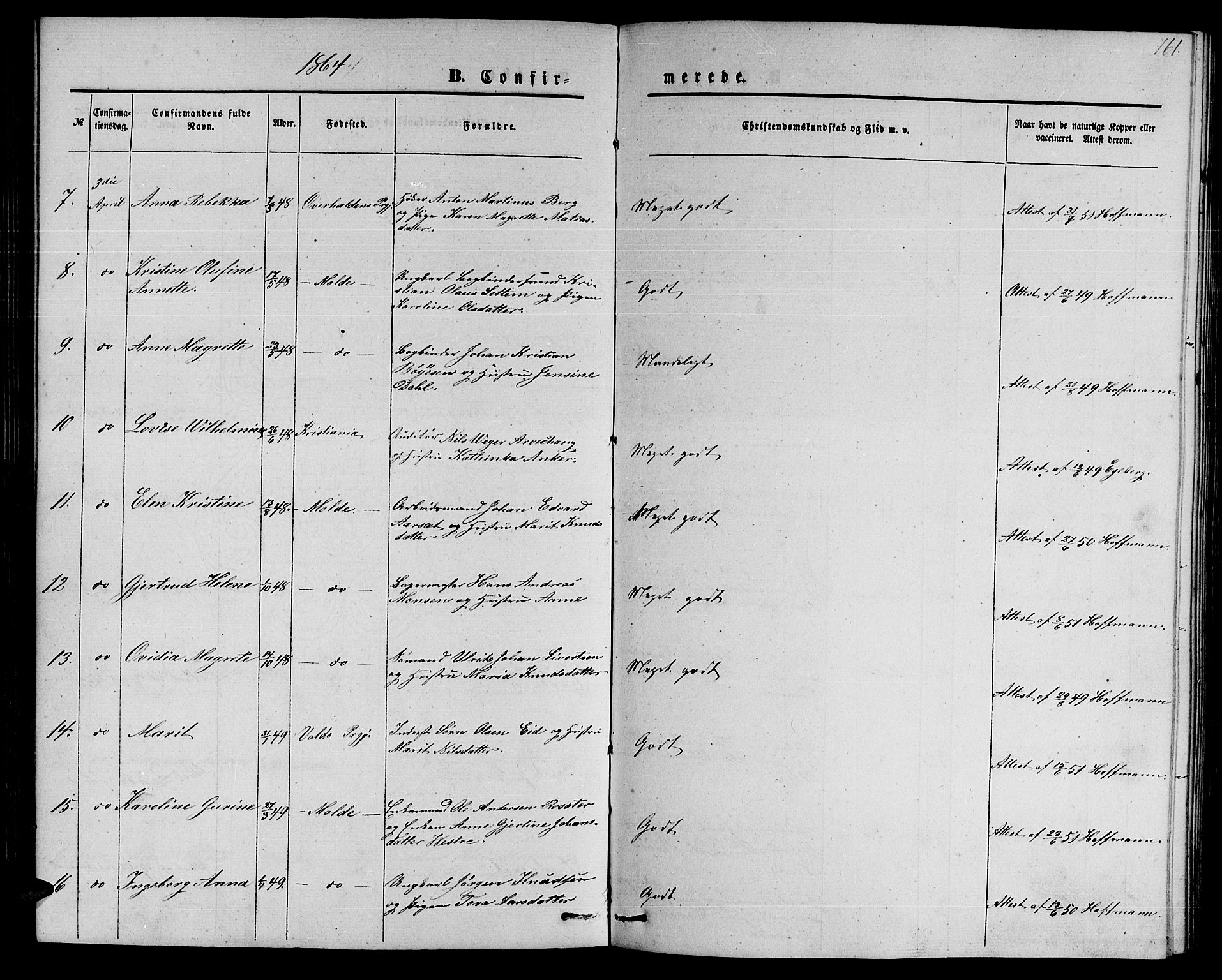 Ministerialprotokoller, klokkerbøker og fødselsregistre - Møre og Romsdal, AV/SAT-A-1454/558/L0701: Parish register (copy) no. 558C02, 1862-1879, p. 161