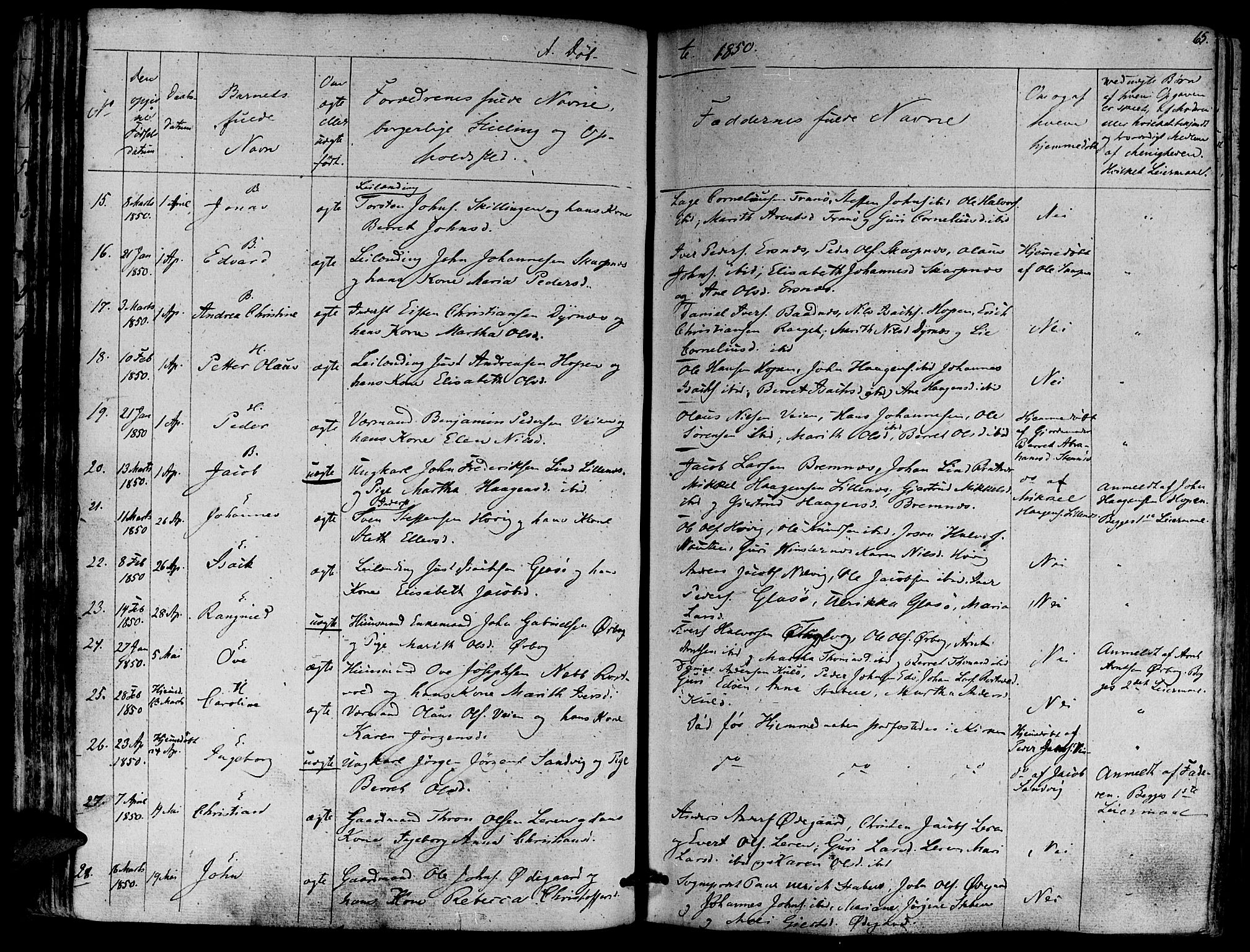 Ministerialprotokoller, klokkerbøker og fødselsregistre - Møre og Romsdal, AV/SAT-A-1454/581/L0936: Parish register (official) no. 581A04, 1836-1852, p. 65