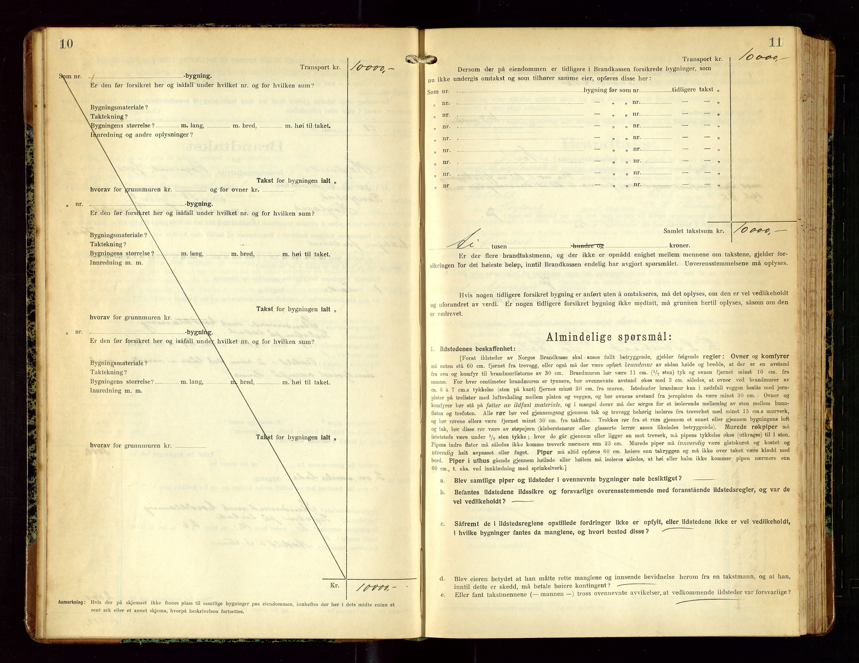 Høyland/Sandnes lensmannskontor, AV/SAST-A-100166/Gob/L0004: "Brandtakstprotokol", 1924-1933, p. 10-11