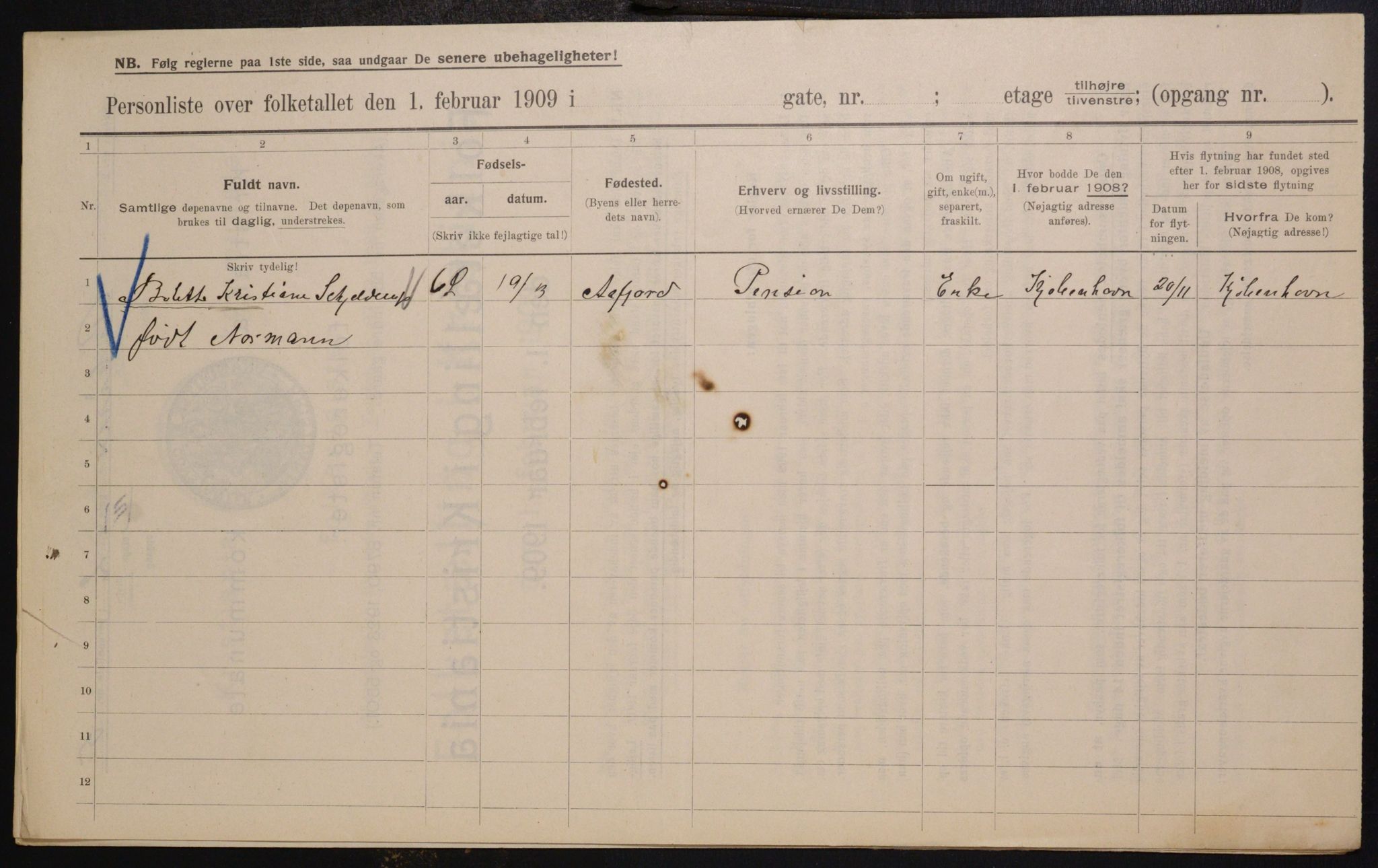 OBA, Municipal Census 1909 for Kristiania, 1909, p. 1549